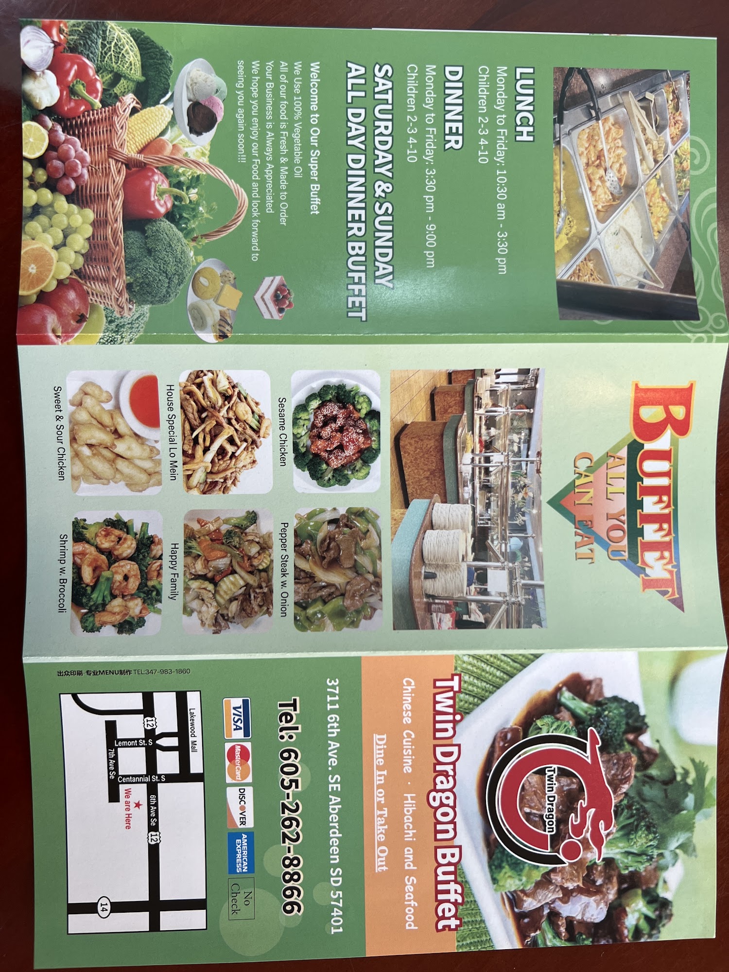 Twin Dragon Buffet Menu