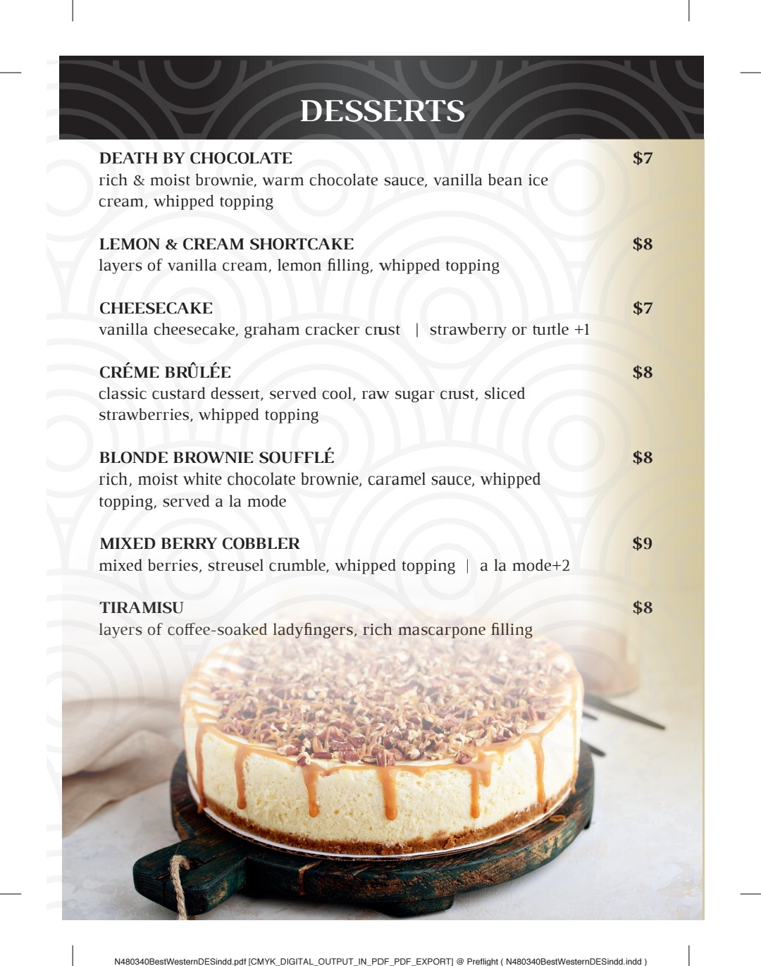 Dakota dining Menu