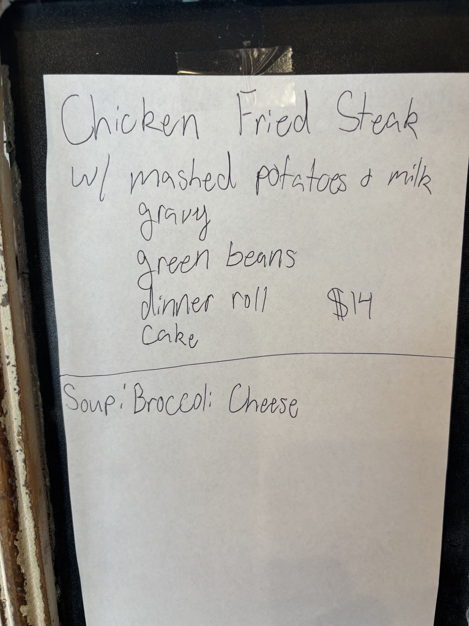 Millie's Menu