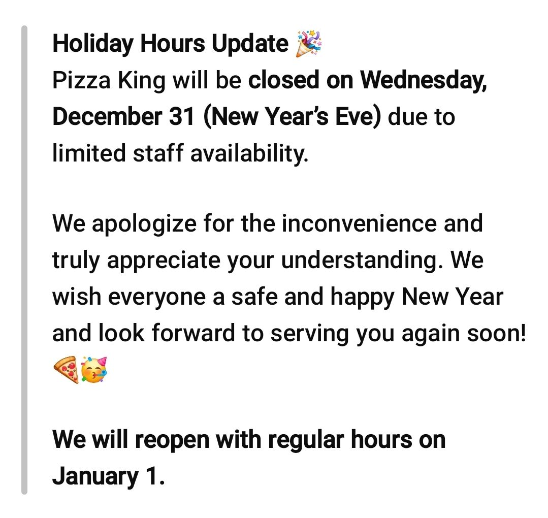 Pizza King Brookings