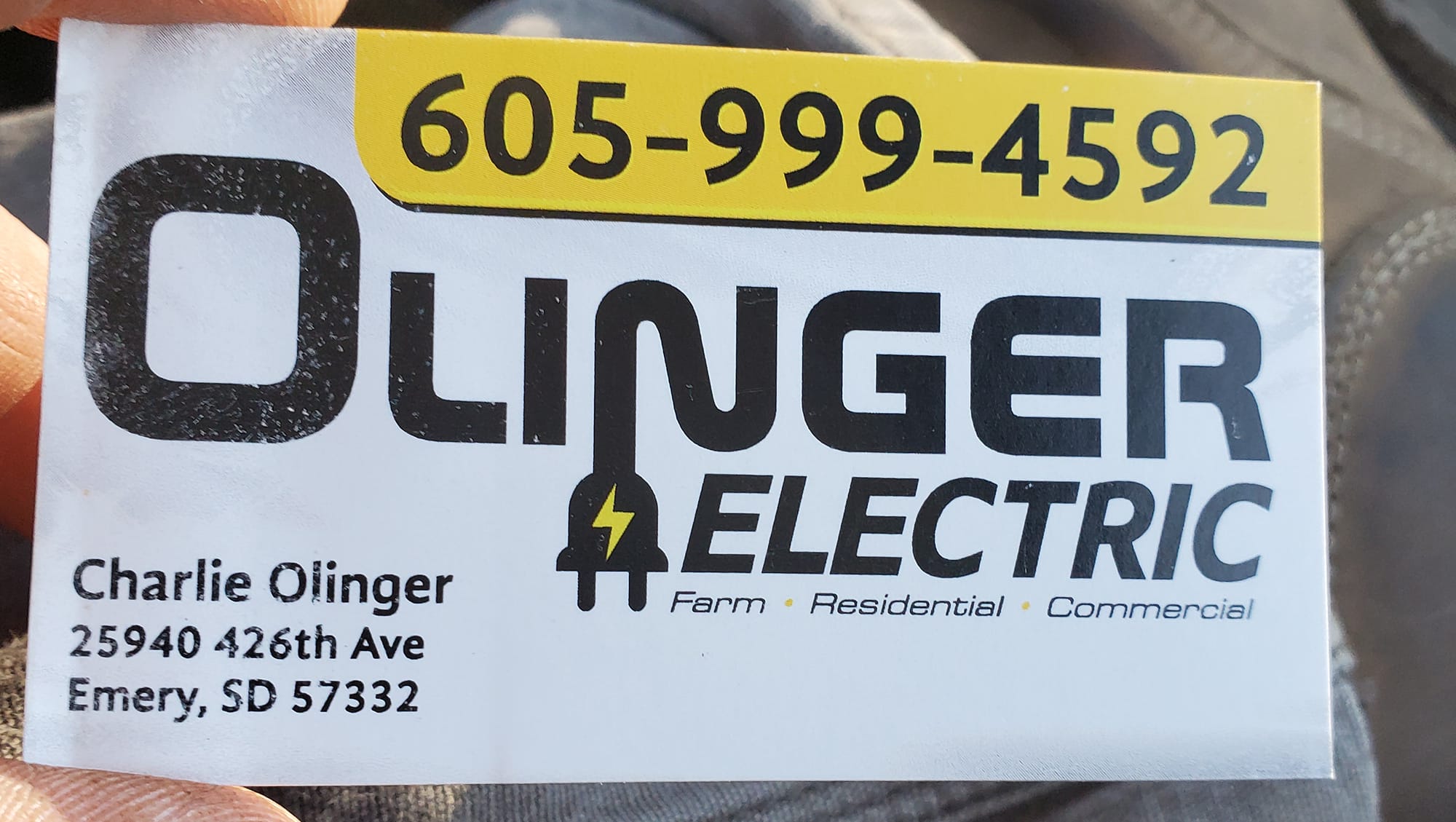 Olinger Electric 25940 426th Ave, Emery South Dakota 57332
