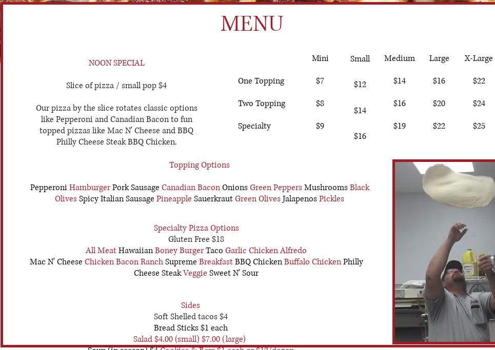 Main St. LunchBox Menu