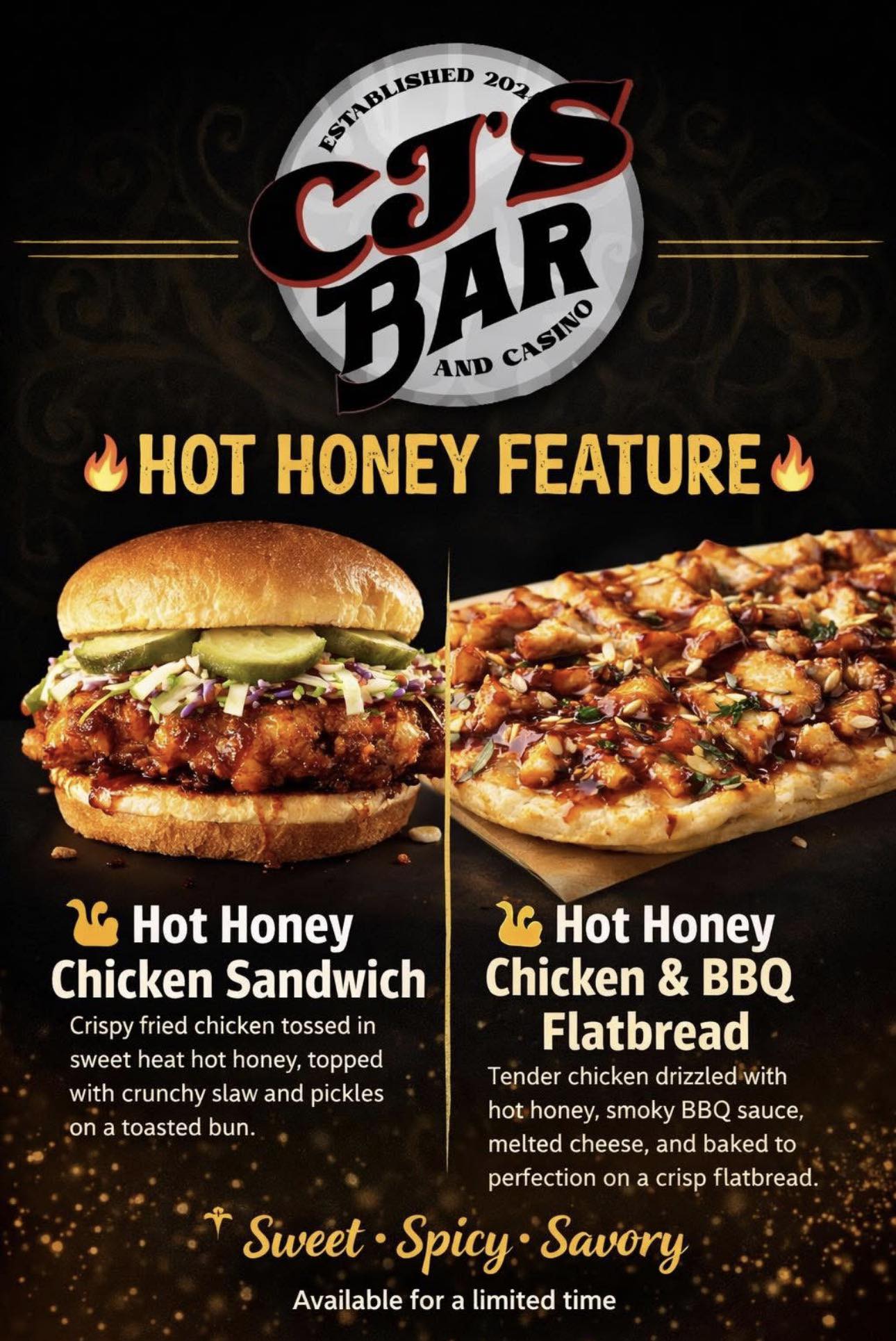 CJ’s Bar and Casino Menu