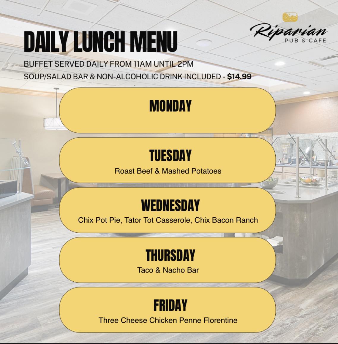 Riparian Pub & Café Menu