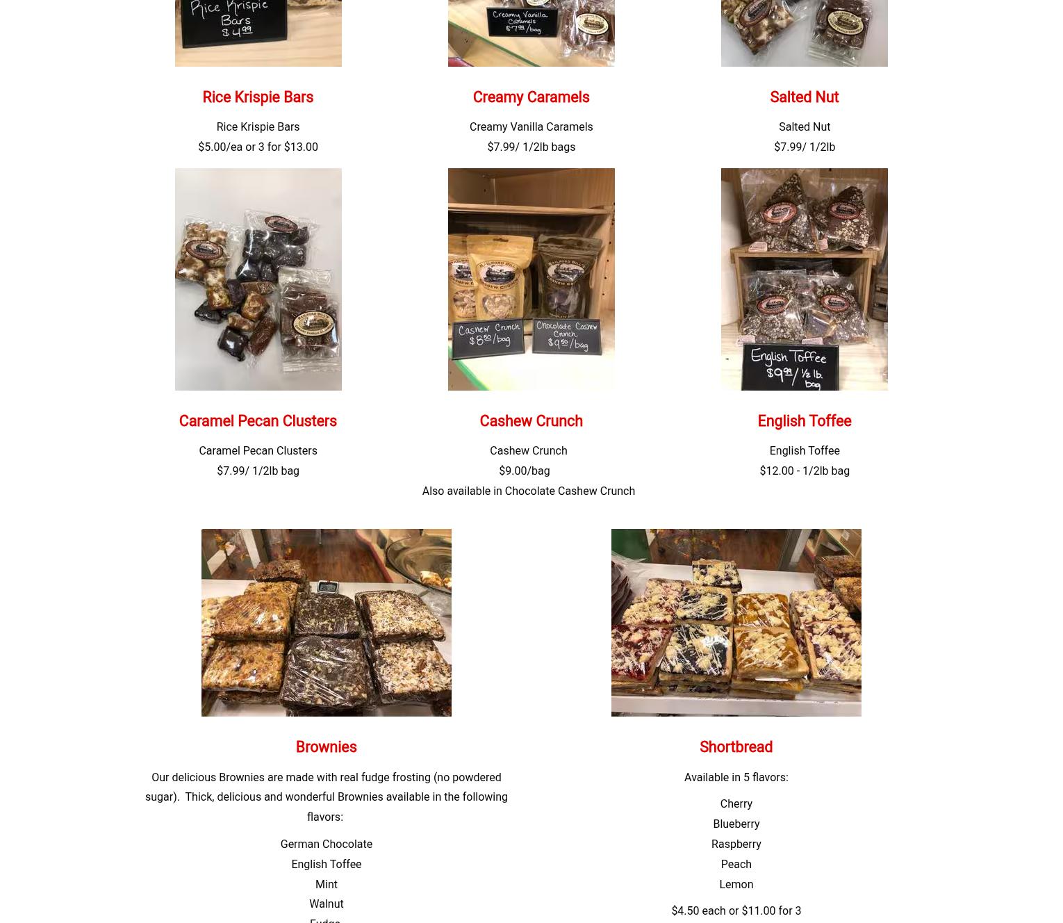 Caramel Creations Menu