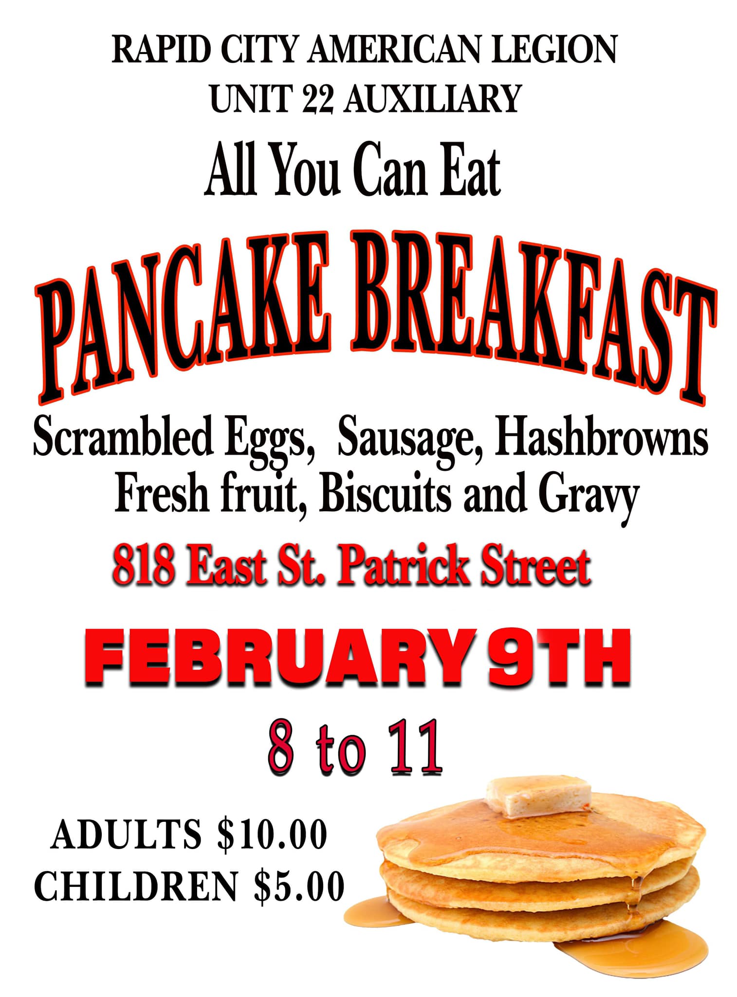 American Legion Post 22 Menu