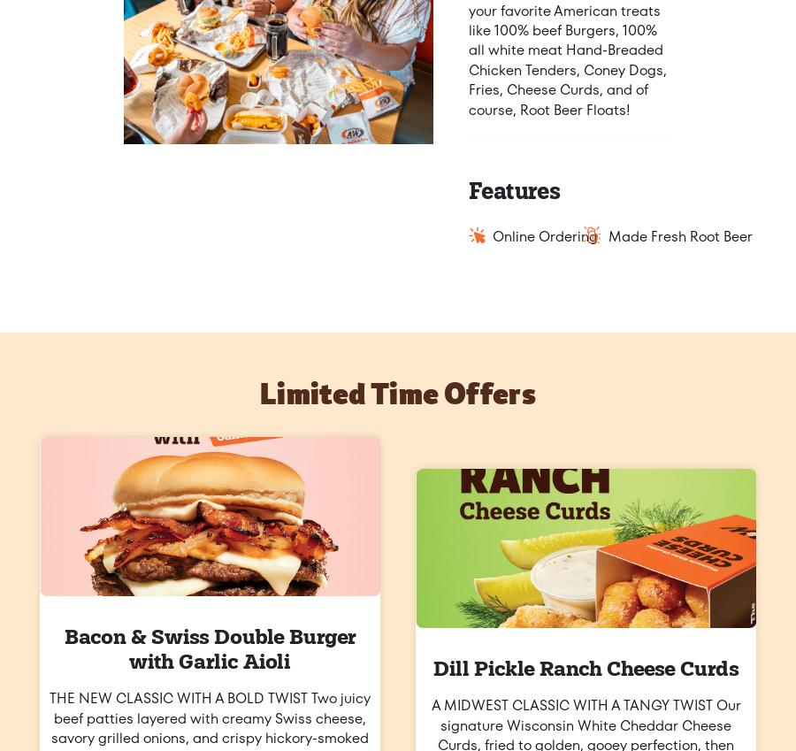 A&W Restaurant Menu