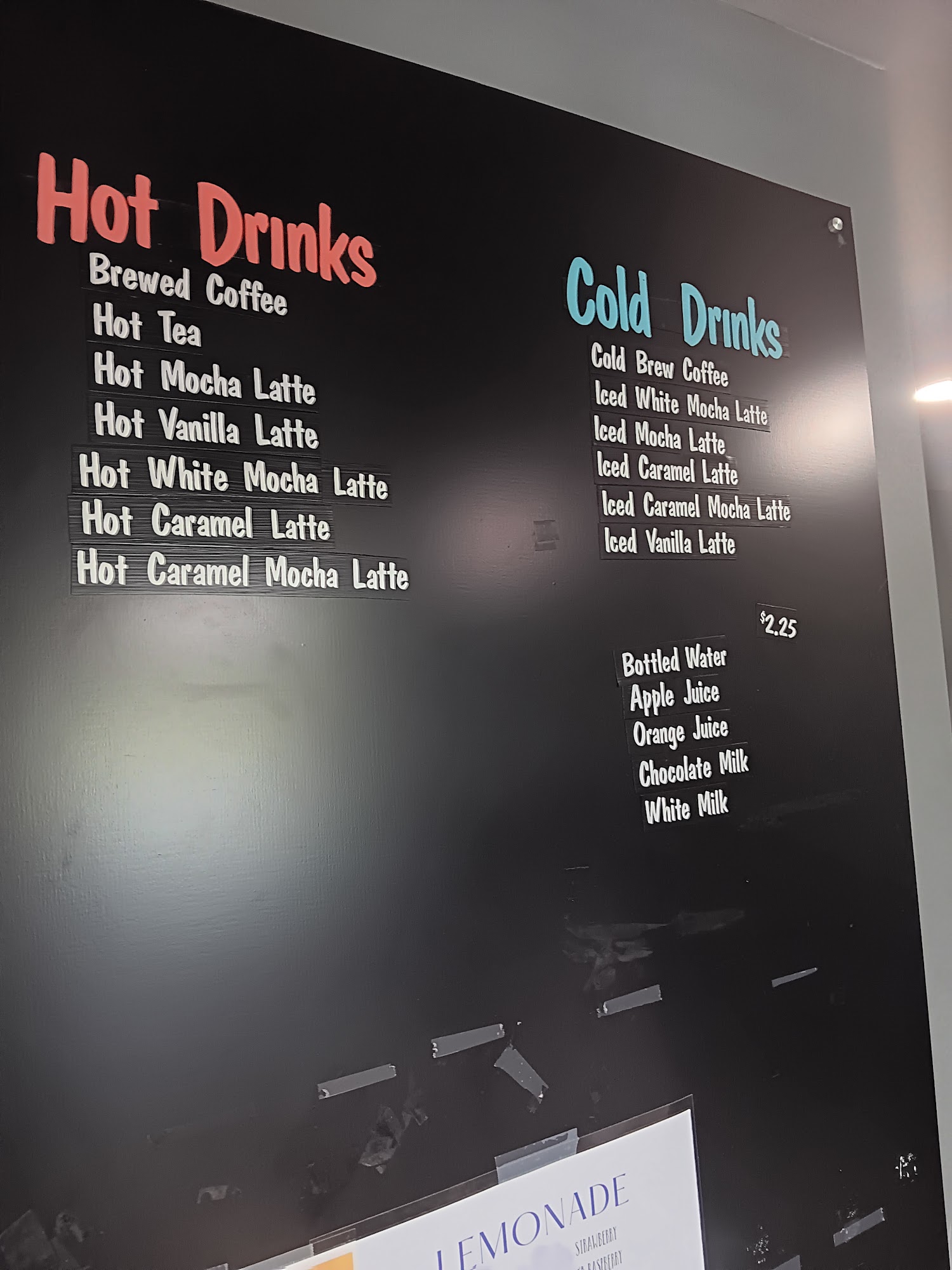 Yakkity Yak Coffee Shack Menu