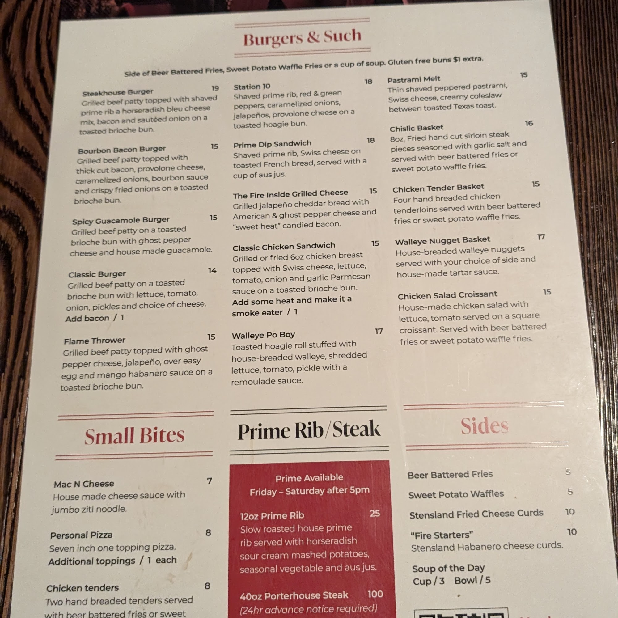 Hook & Ladder Kitchen and Bar Menu