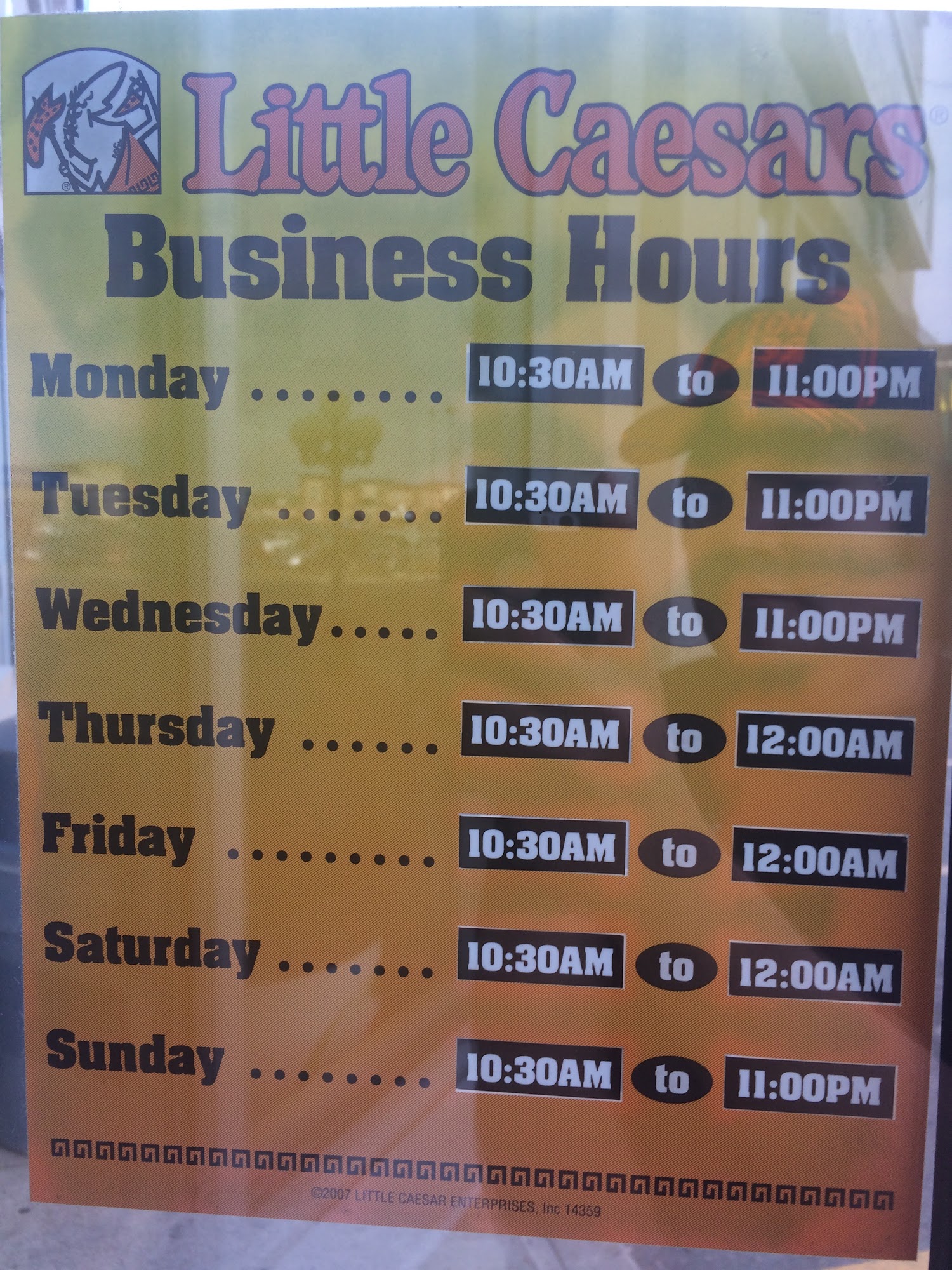 Little Caesars Pizza Menu