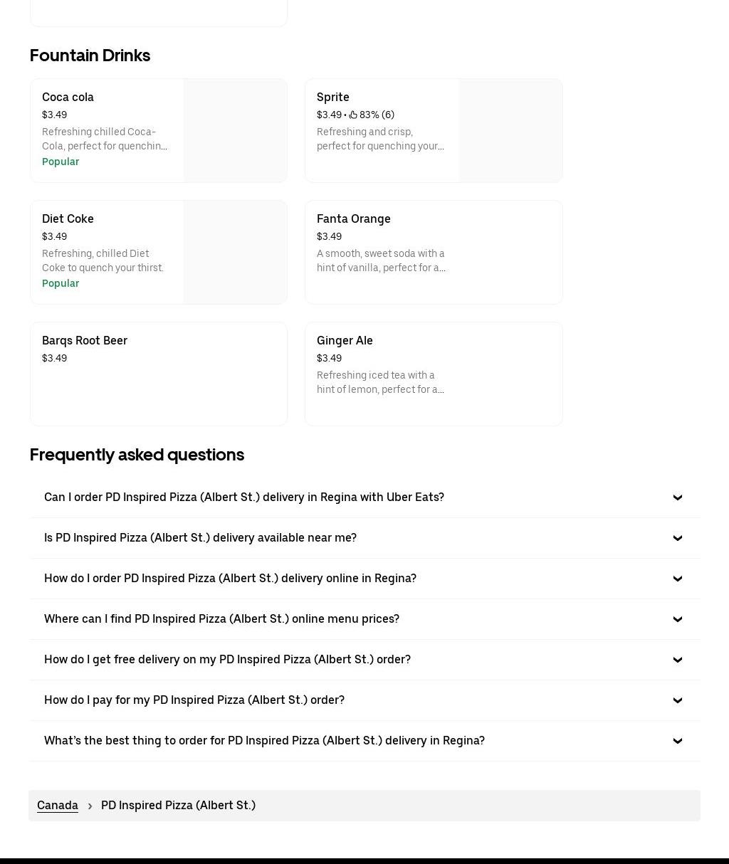 Pd Inspired Pizza Menu