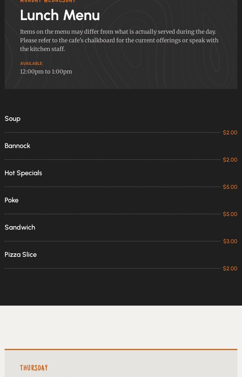 mâmawi cafe Menu