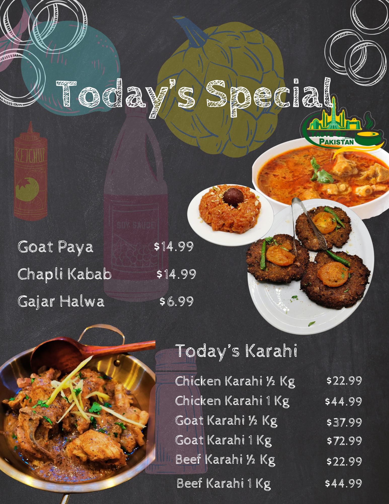 Taste of Pakistan Menu