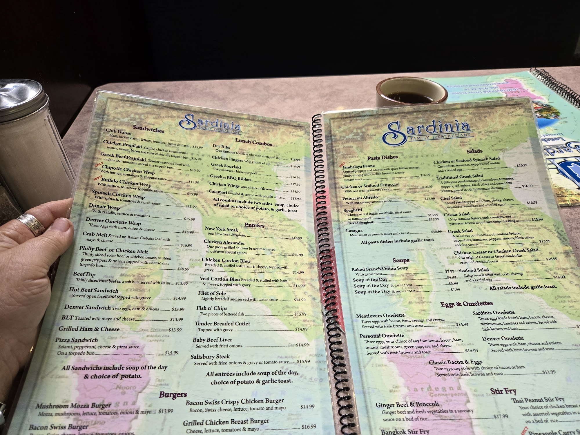Sardinia Family Restaurant Menu