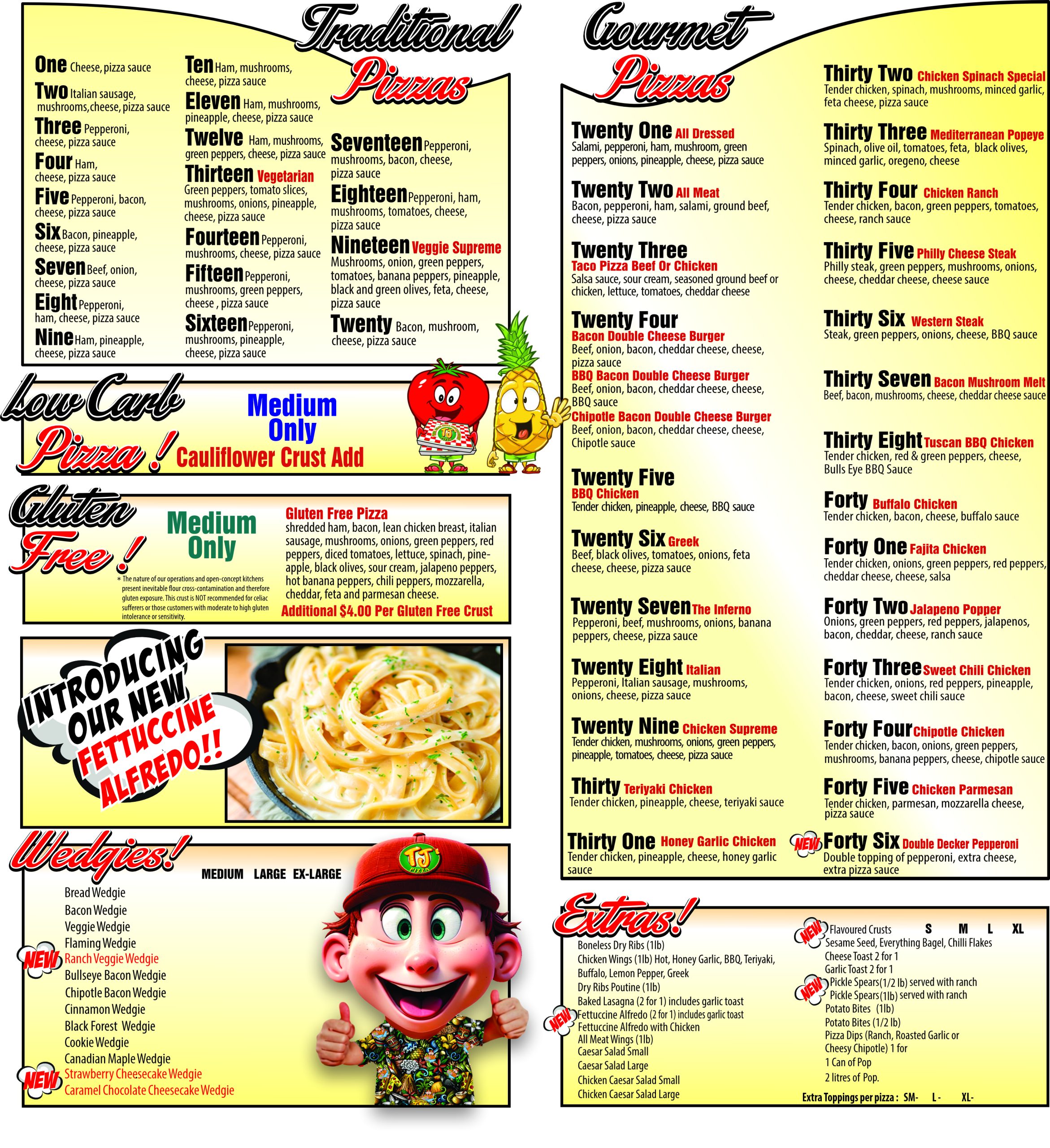 TJ's Pizza Willowgrove Sq Menu