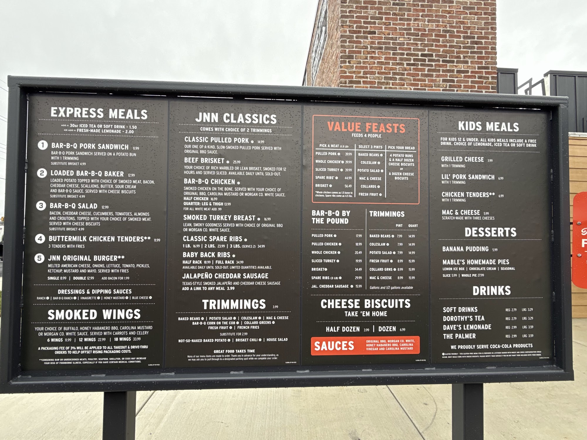 Jim 'N Nick's Bar-B-Q Menu