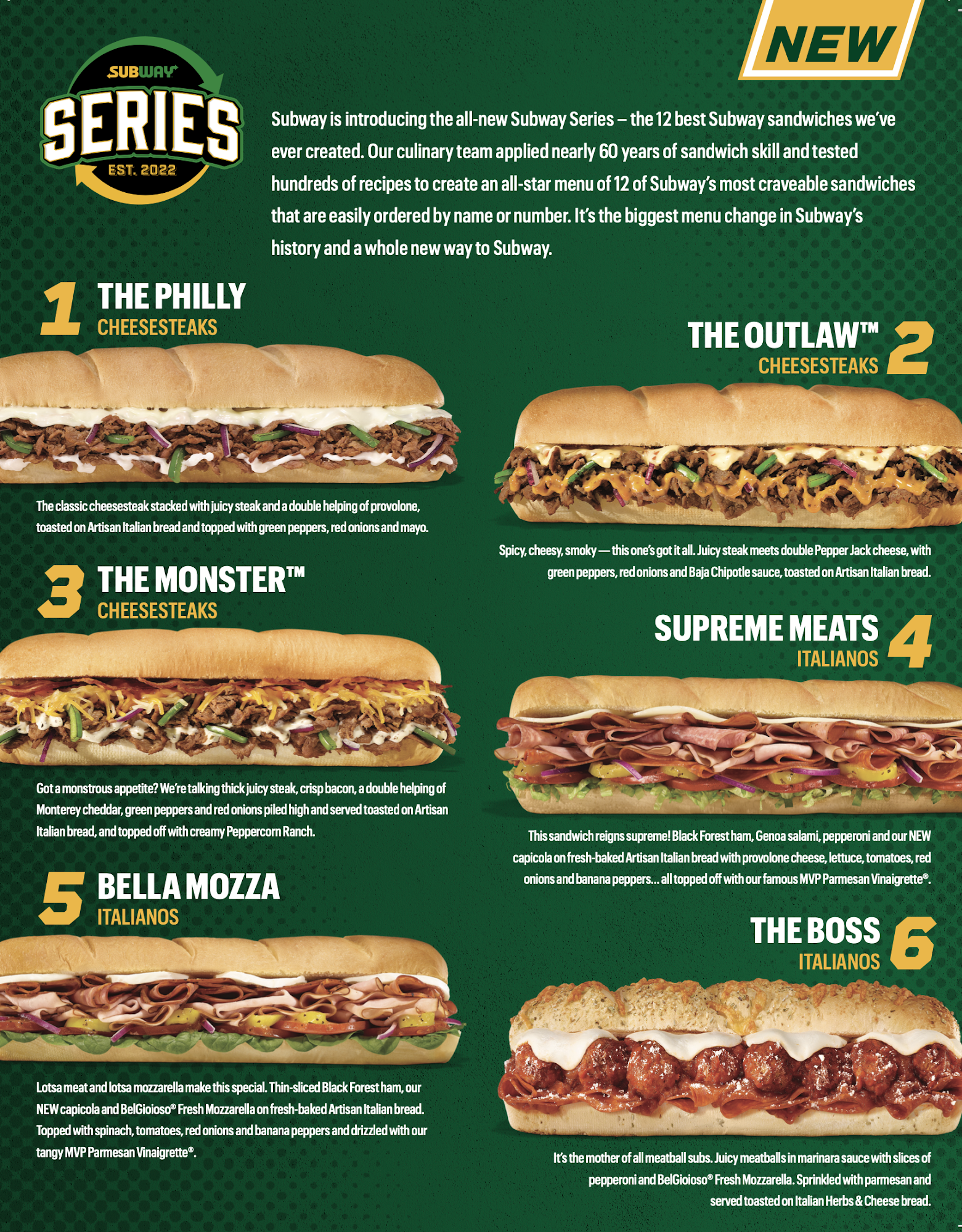 Subway Menu
