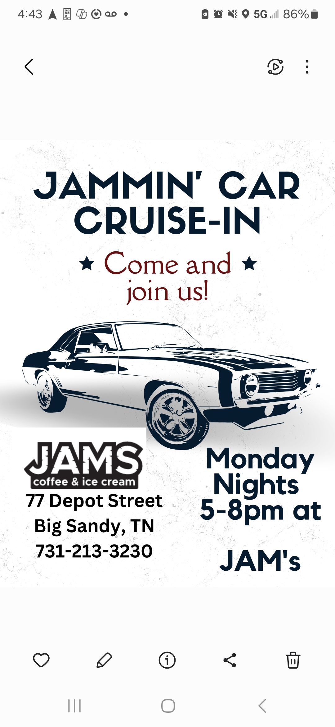 JAMs LLC Menu