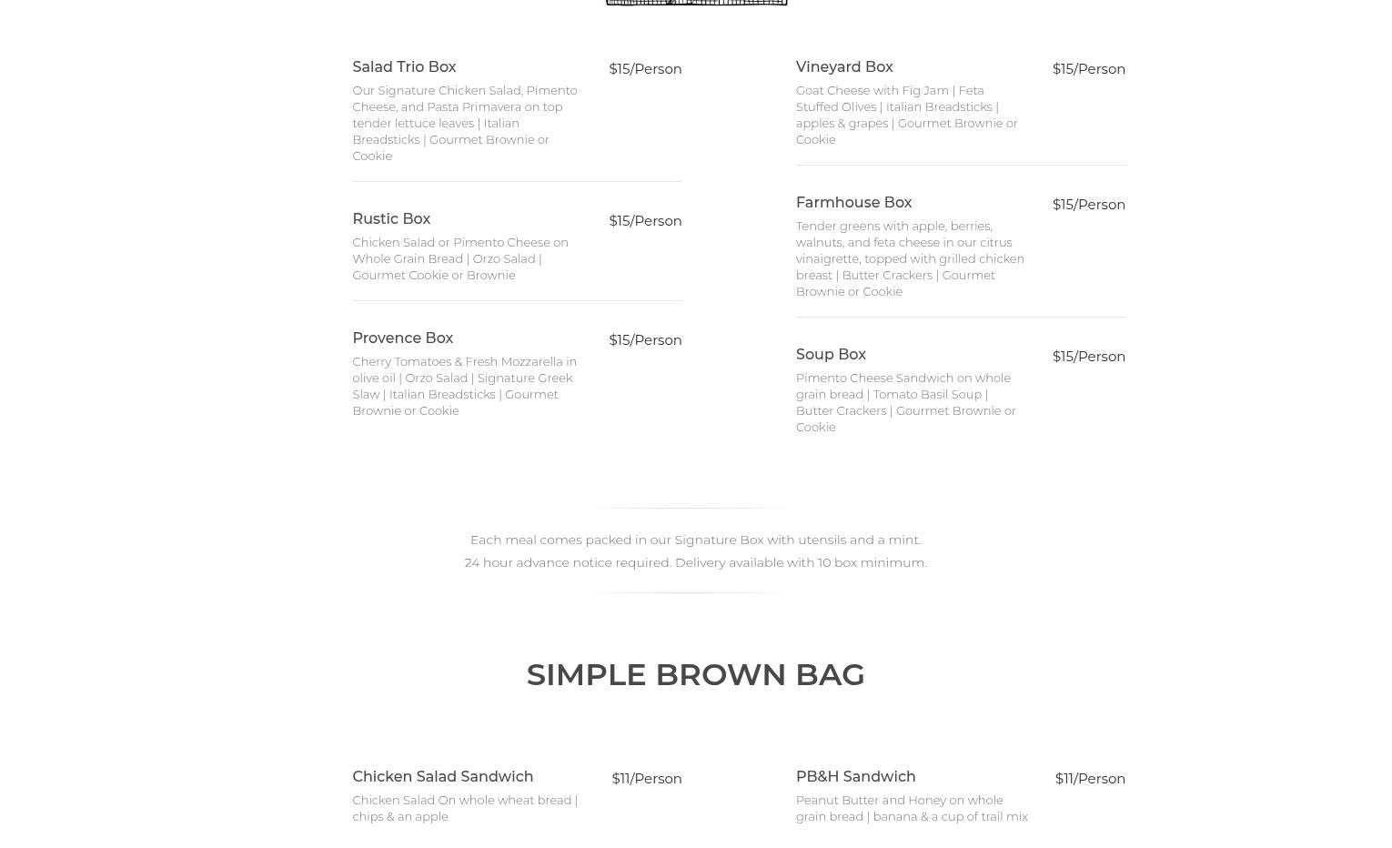 Simply Living Life Menu