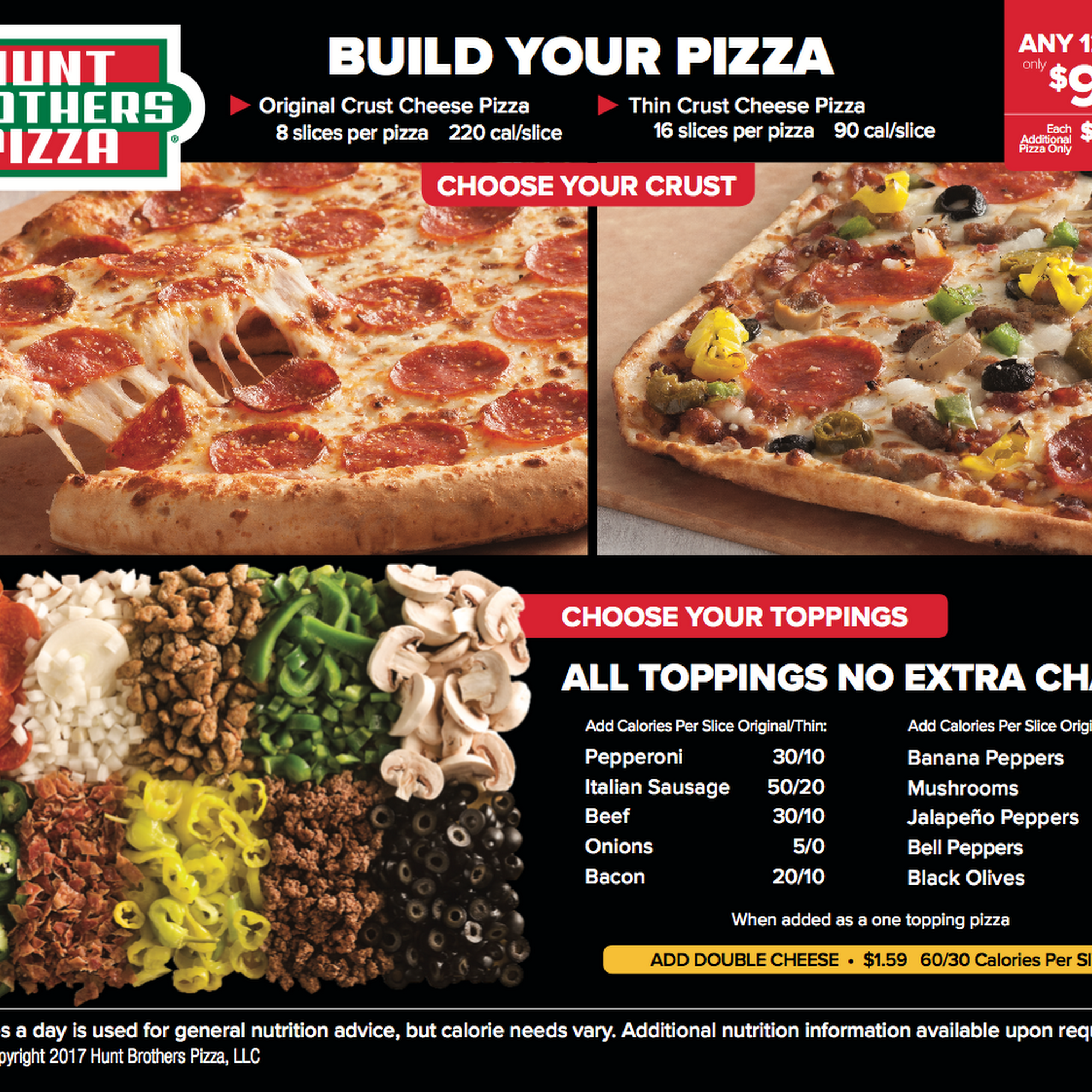 Hunt Brothers Pizza Menu