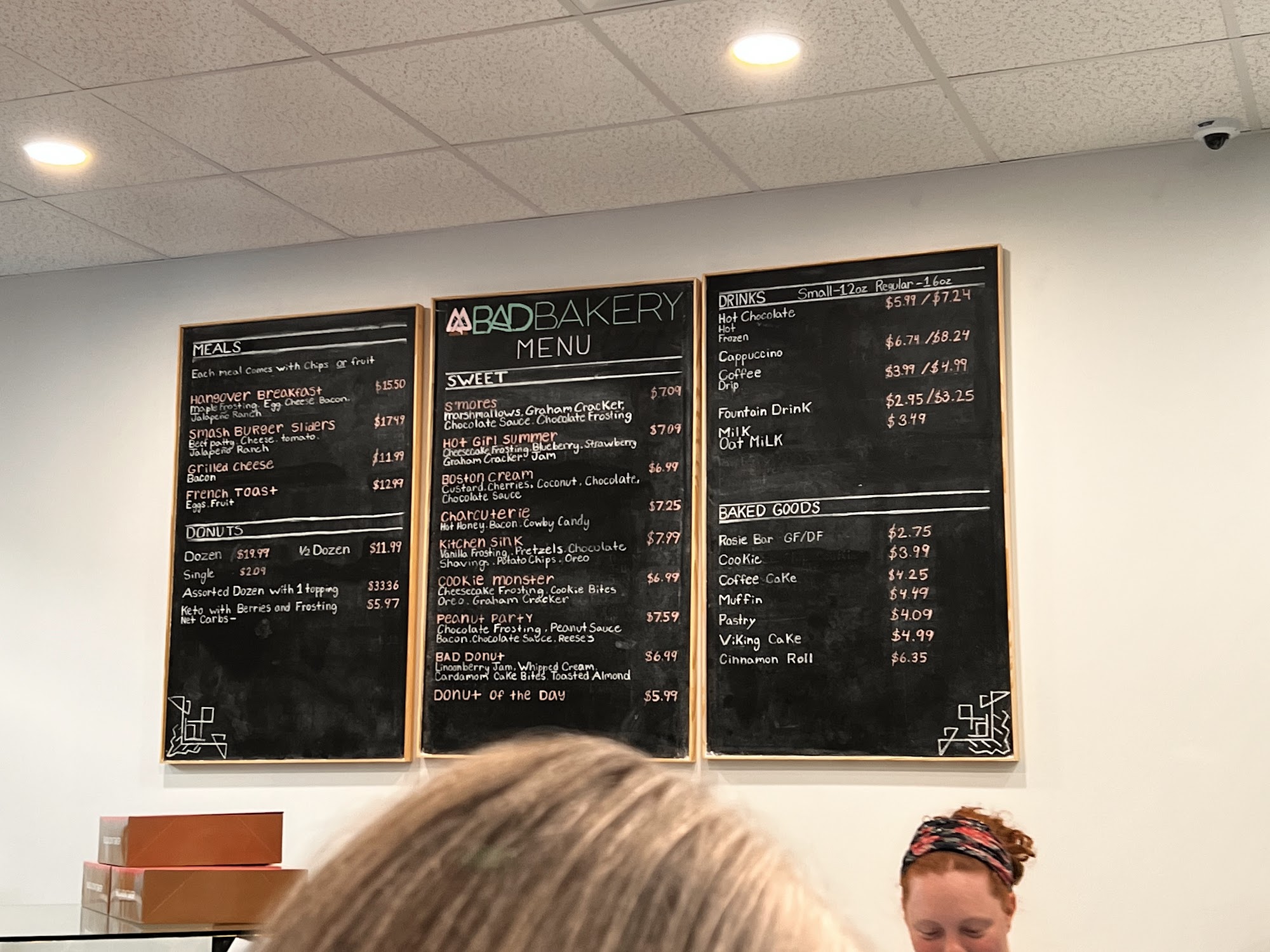 B.A.D. Bakery Menu