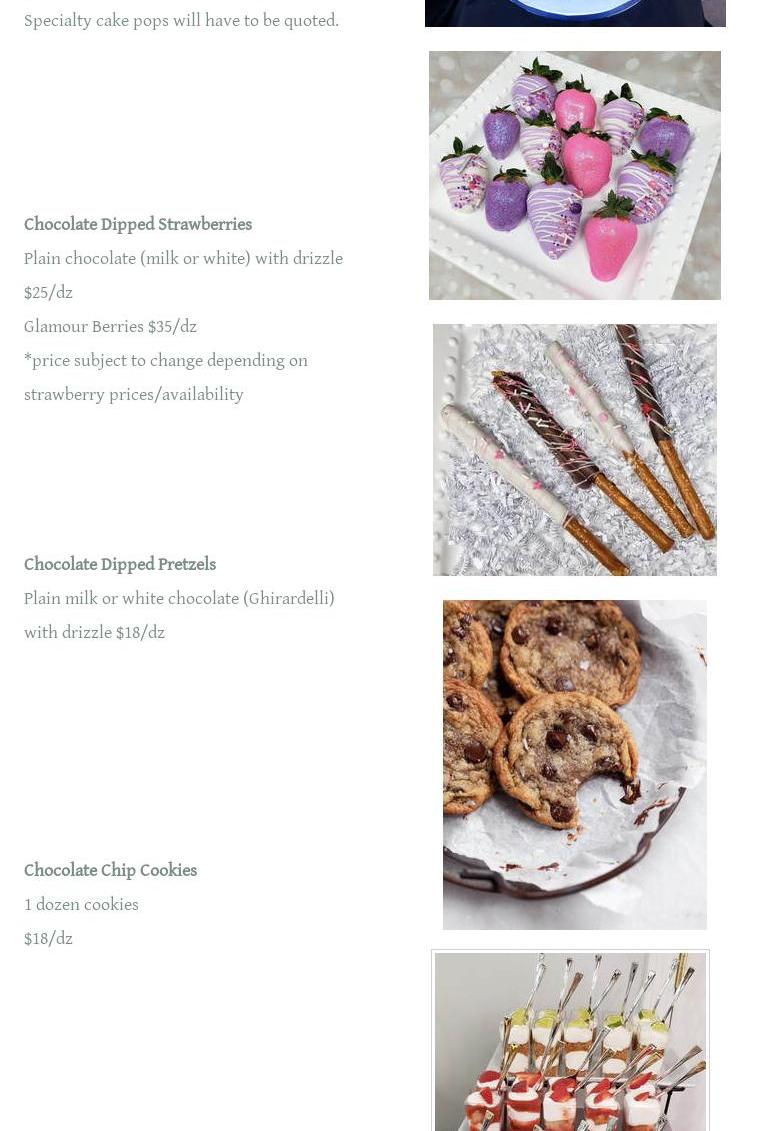 The Cakery Menu