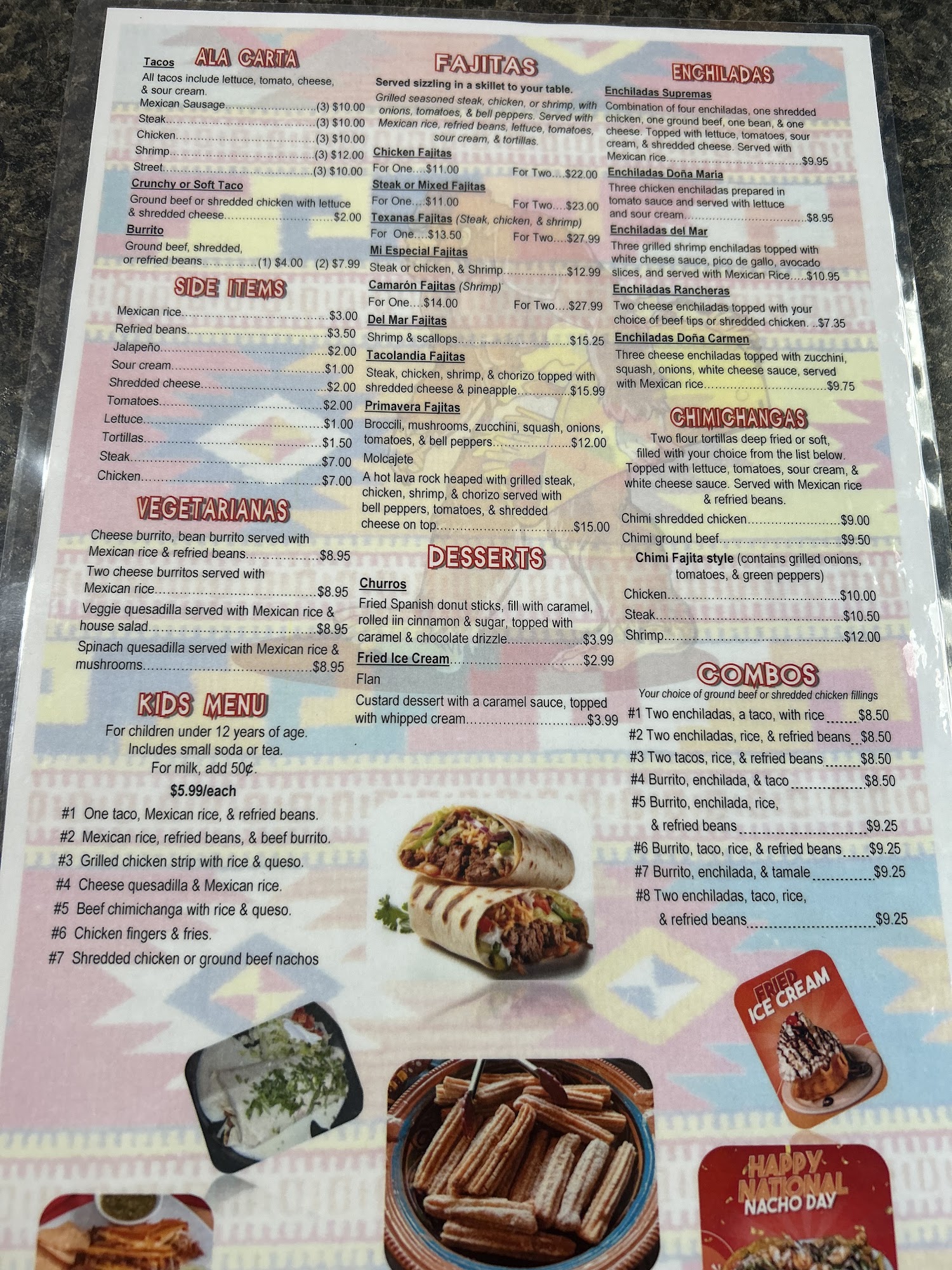 Tacolandia #2 Menu