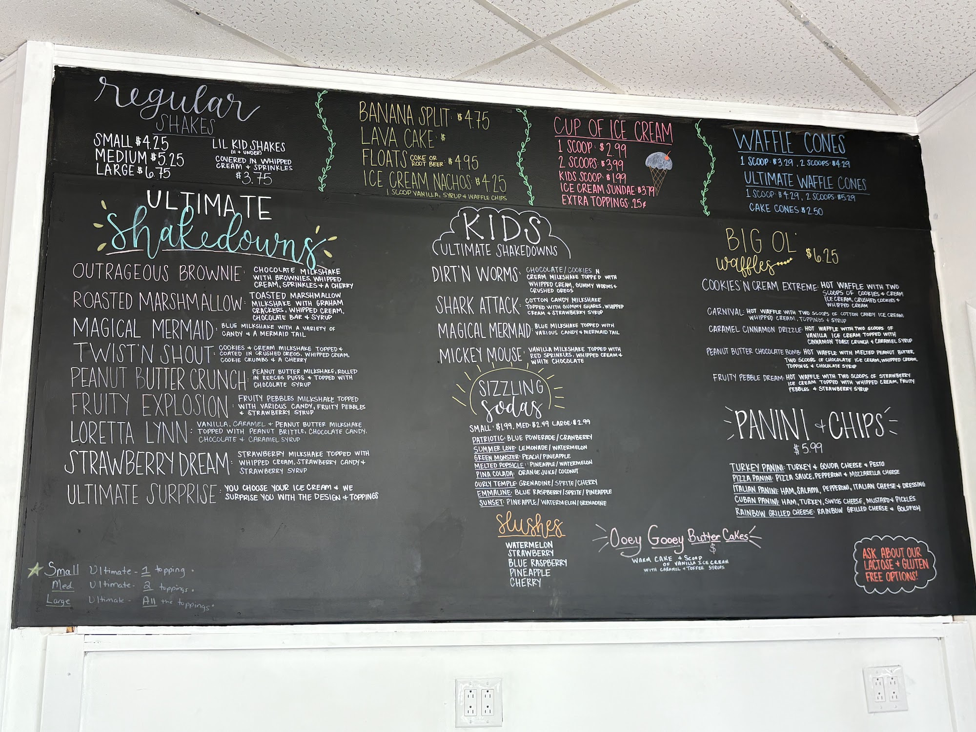 The Milkshakery Menu