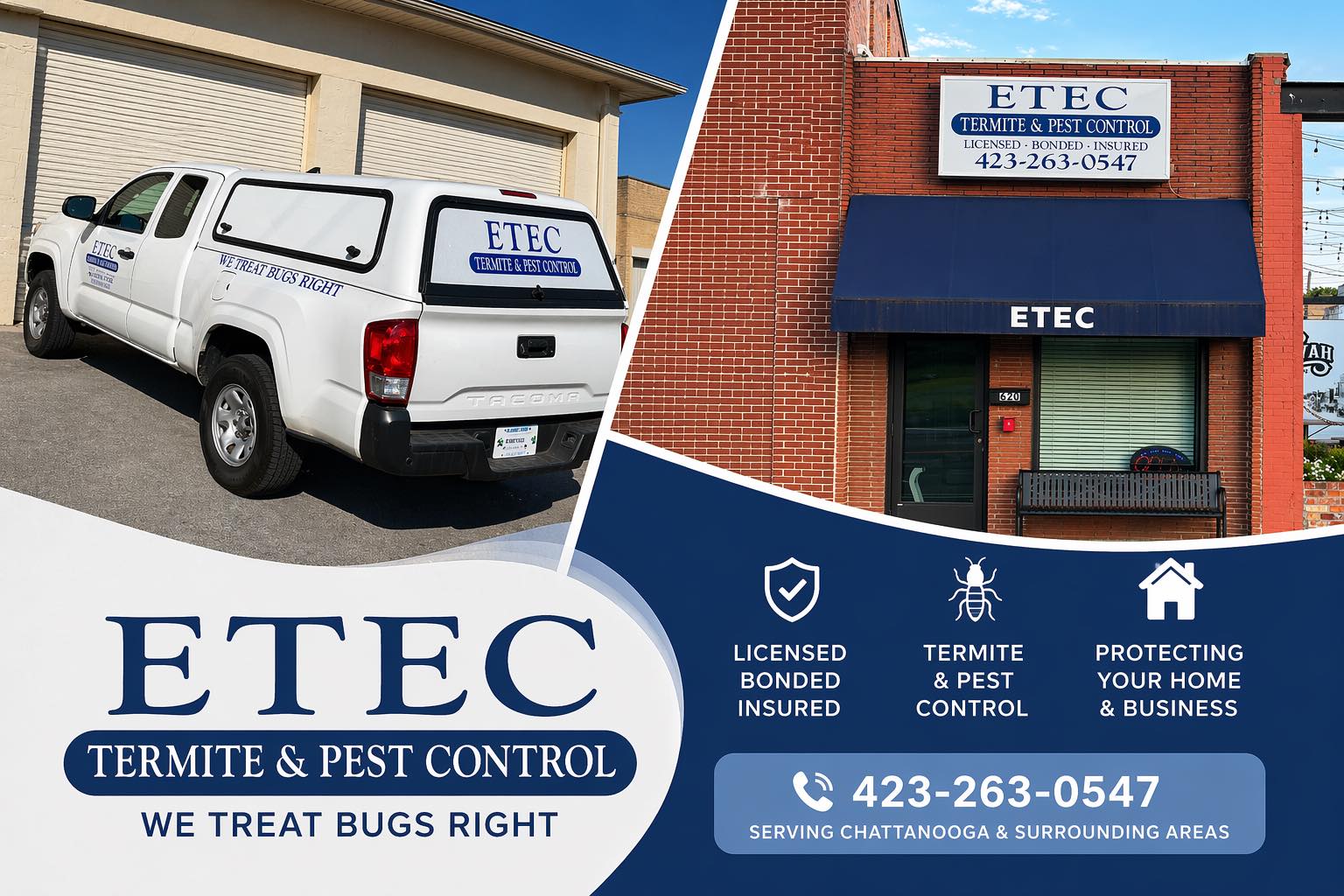 East Tennessee Exterminating 620 Tennessee Ave, Etowah Tennessee 37331