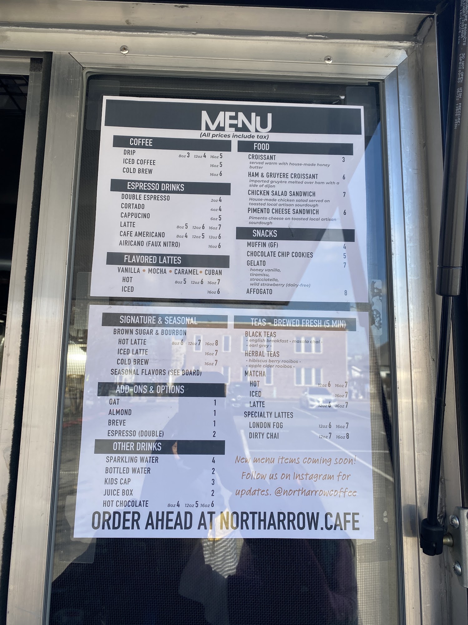 North Arrow Coffee Company Menu