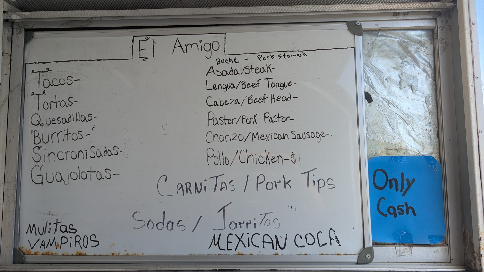 Rico’s Tacos Menu