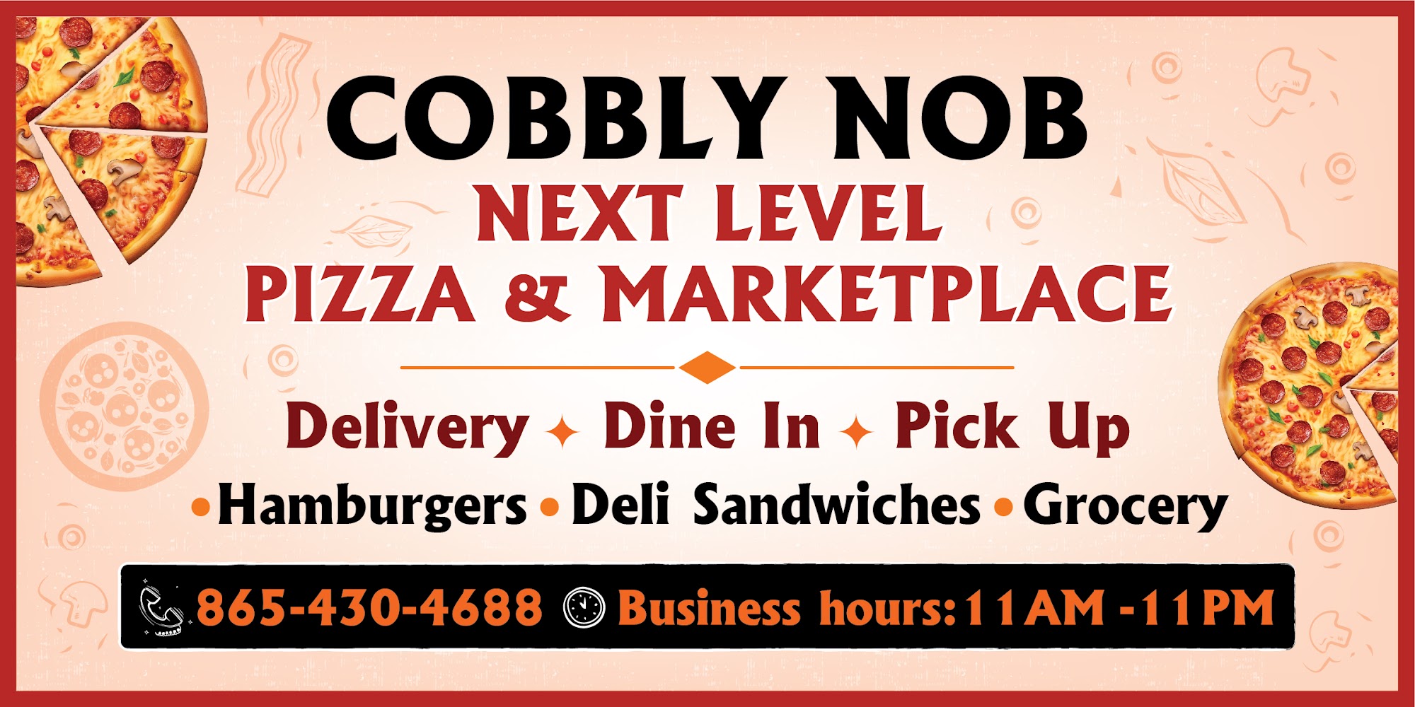 Cobbly Nob Cafe & Pizza Menu