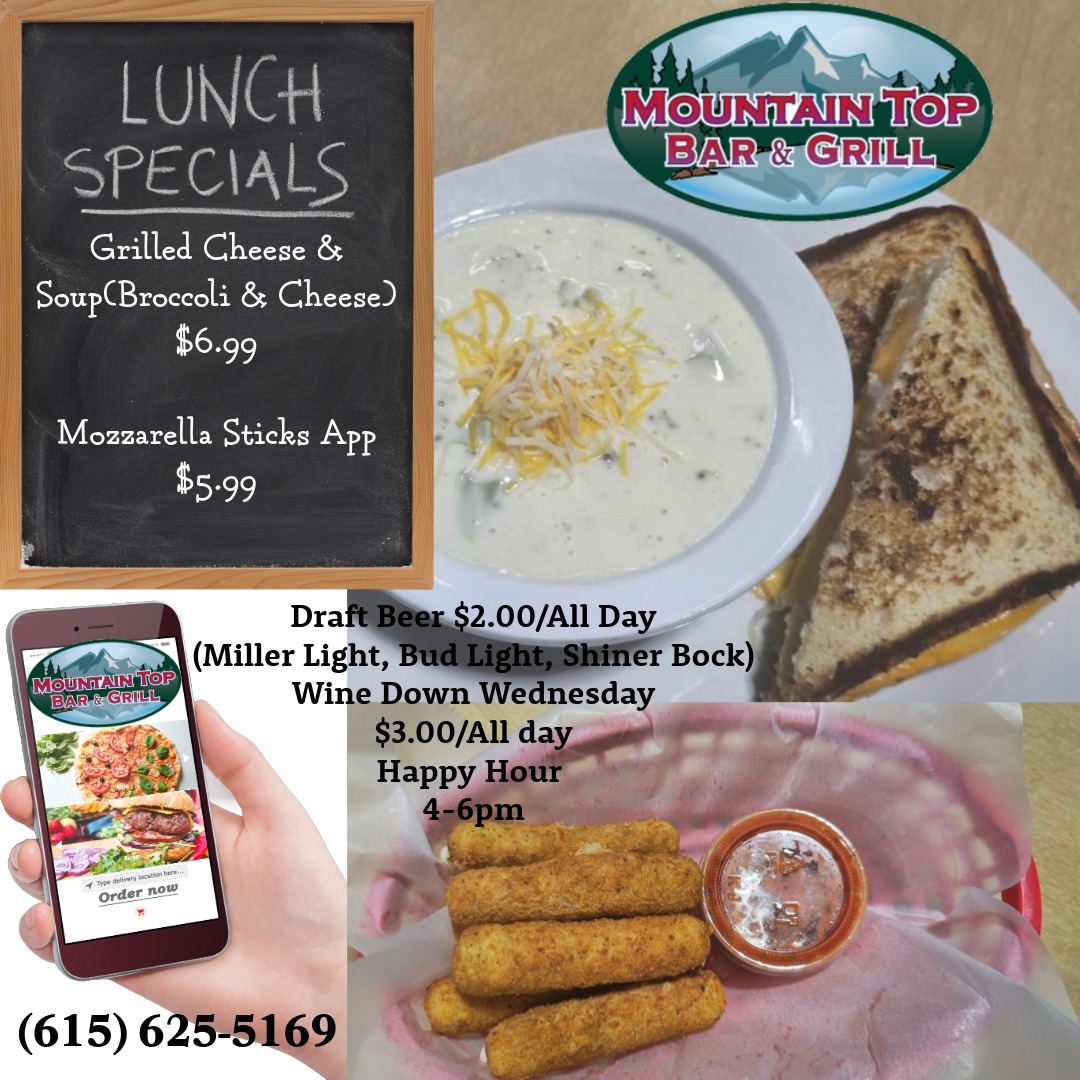 Mountain Top Tavern Menu