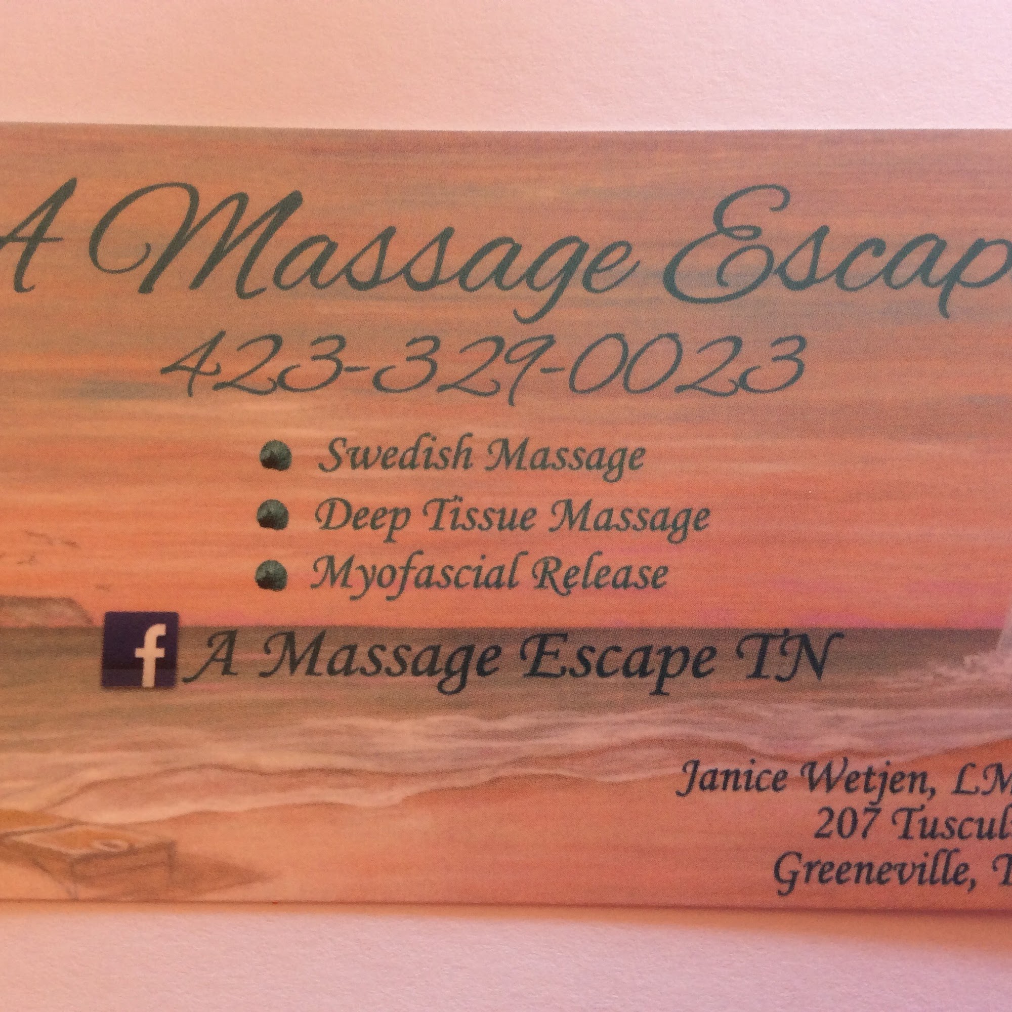 A Massage Escape 207 Tusculum Blvd, Greeneville Tennessee 37745
