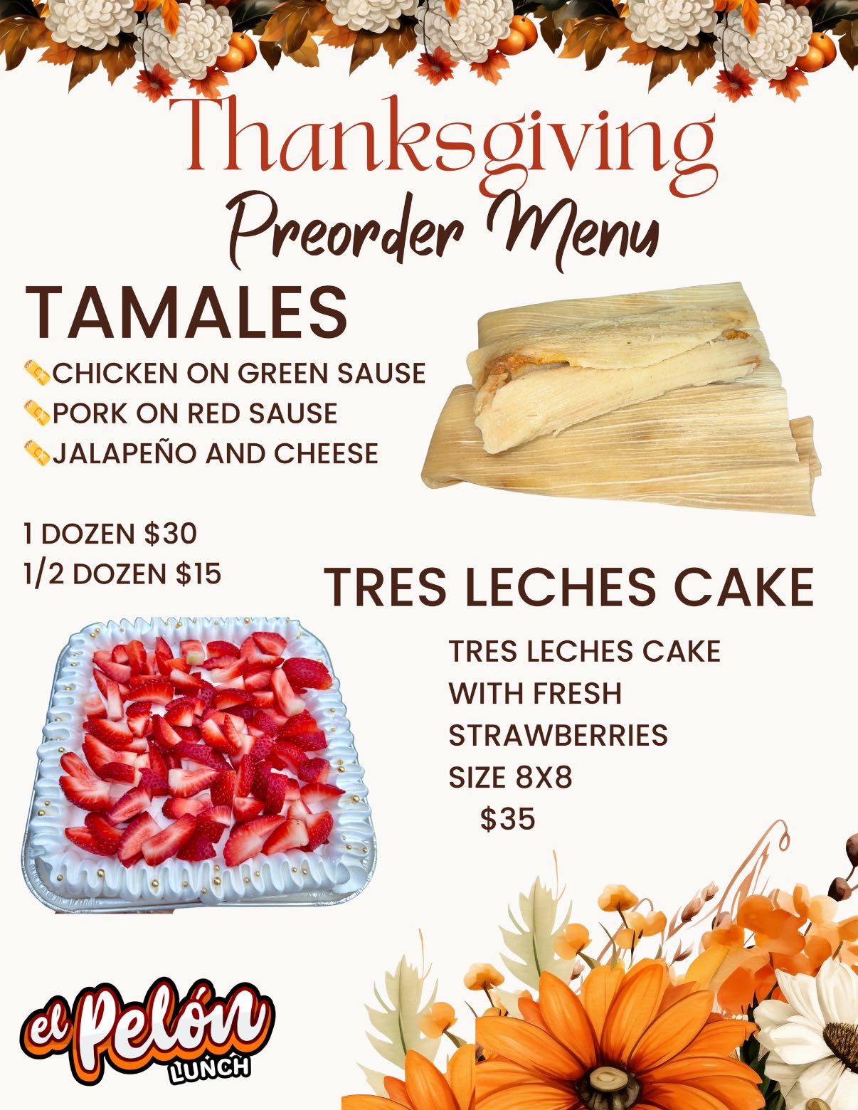 El Pelón lunch Menu