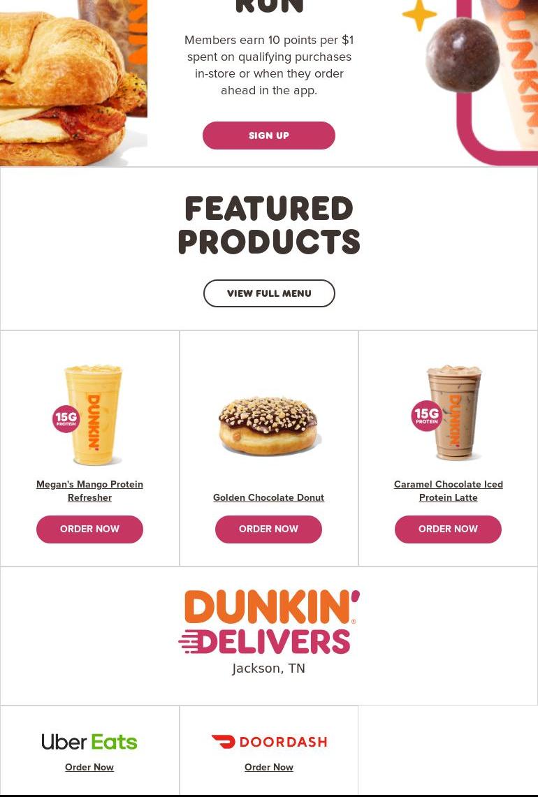 Dunkin' Menu