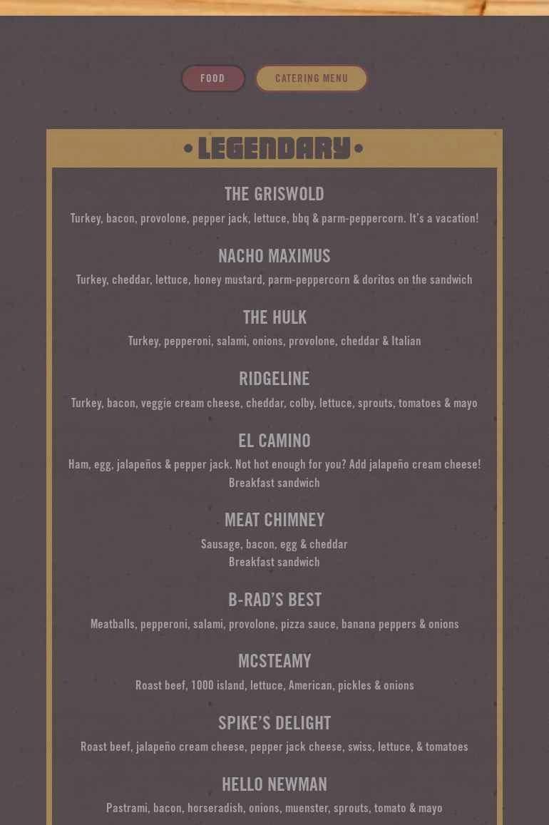 Sully's Steamers Menu