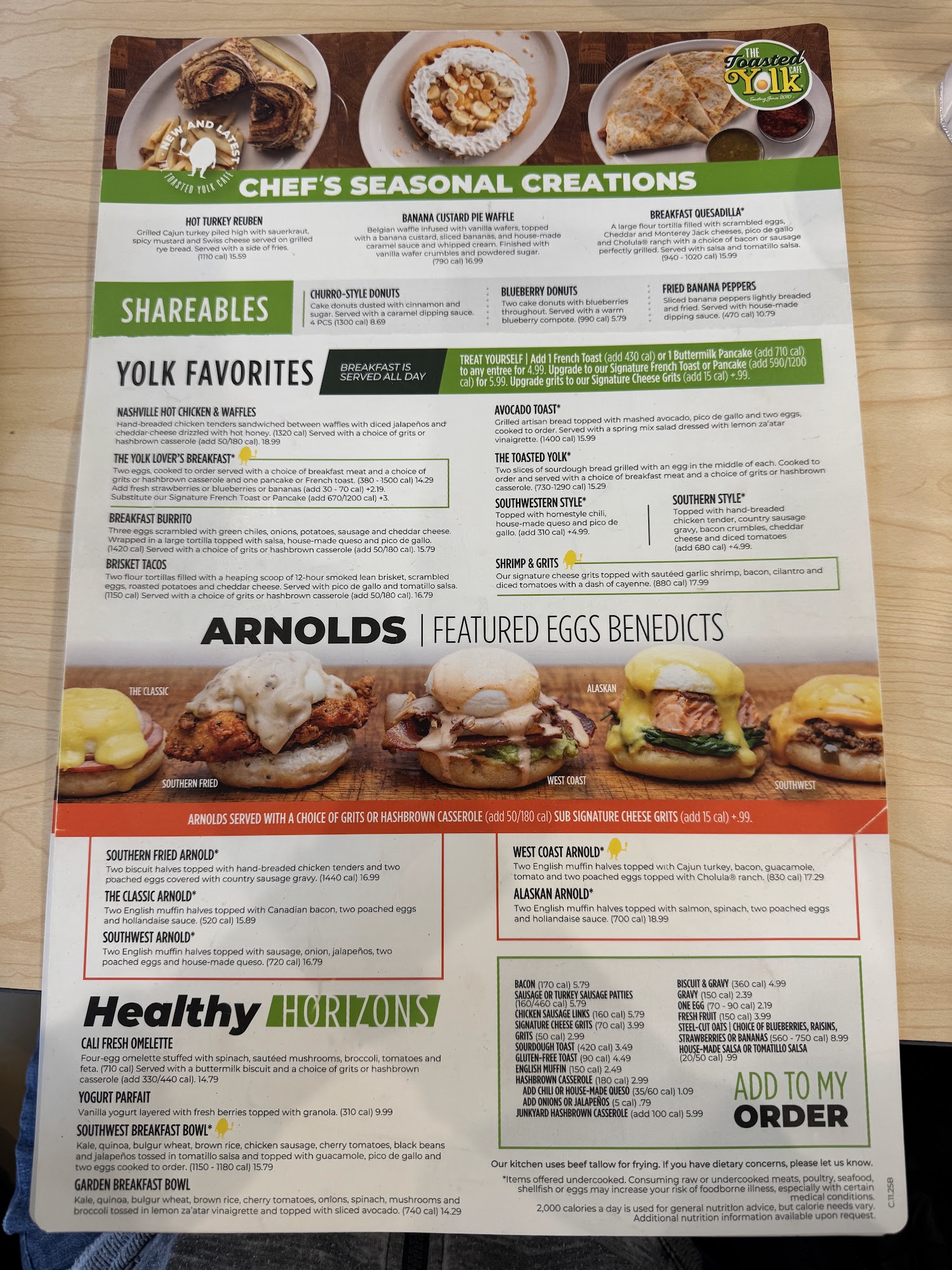 The Toasted Yolk Cafe Menu