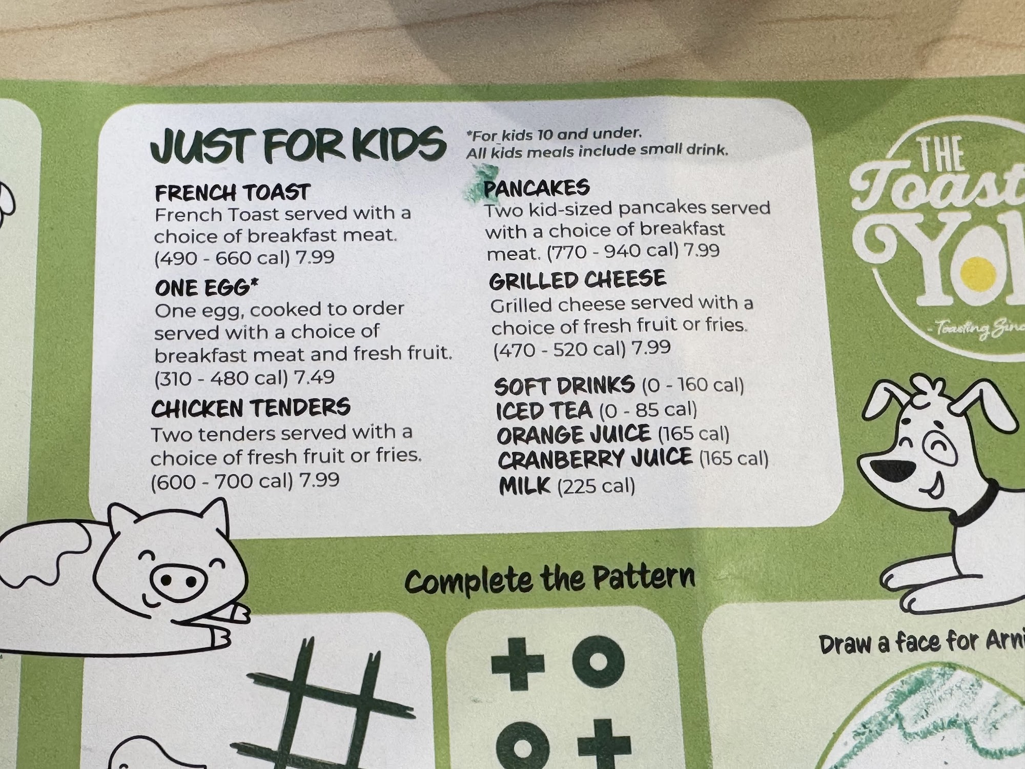 The Toasted Yolk Cafe Menu