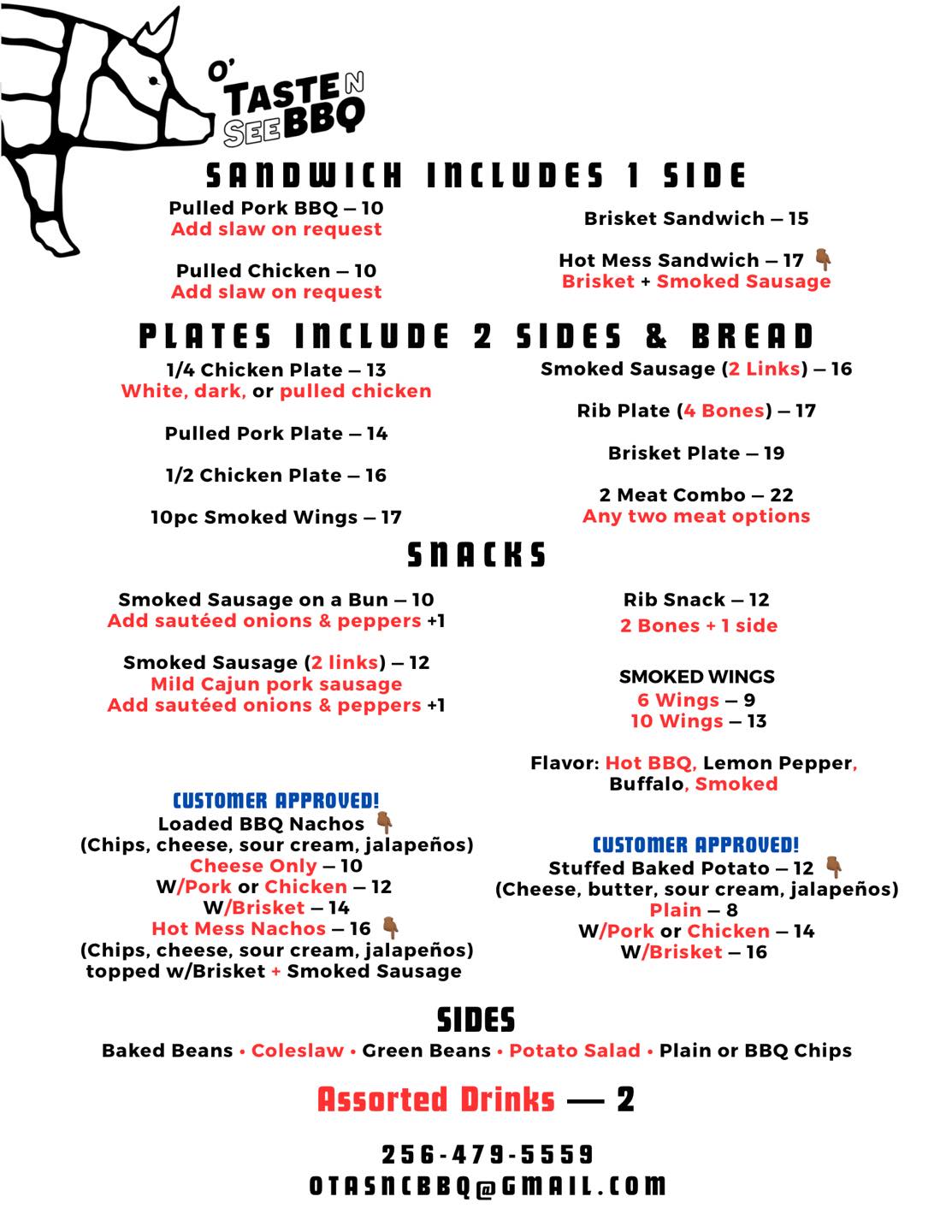 Taste and See BBQ and Catering Menu