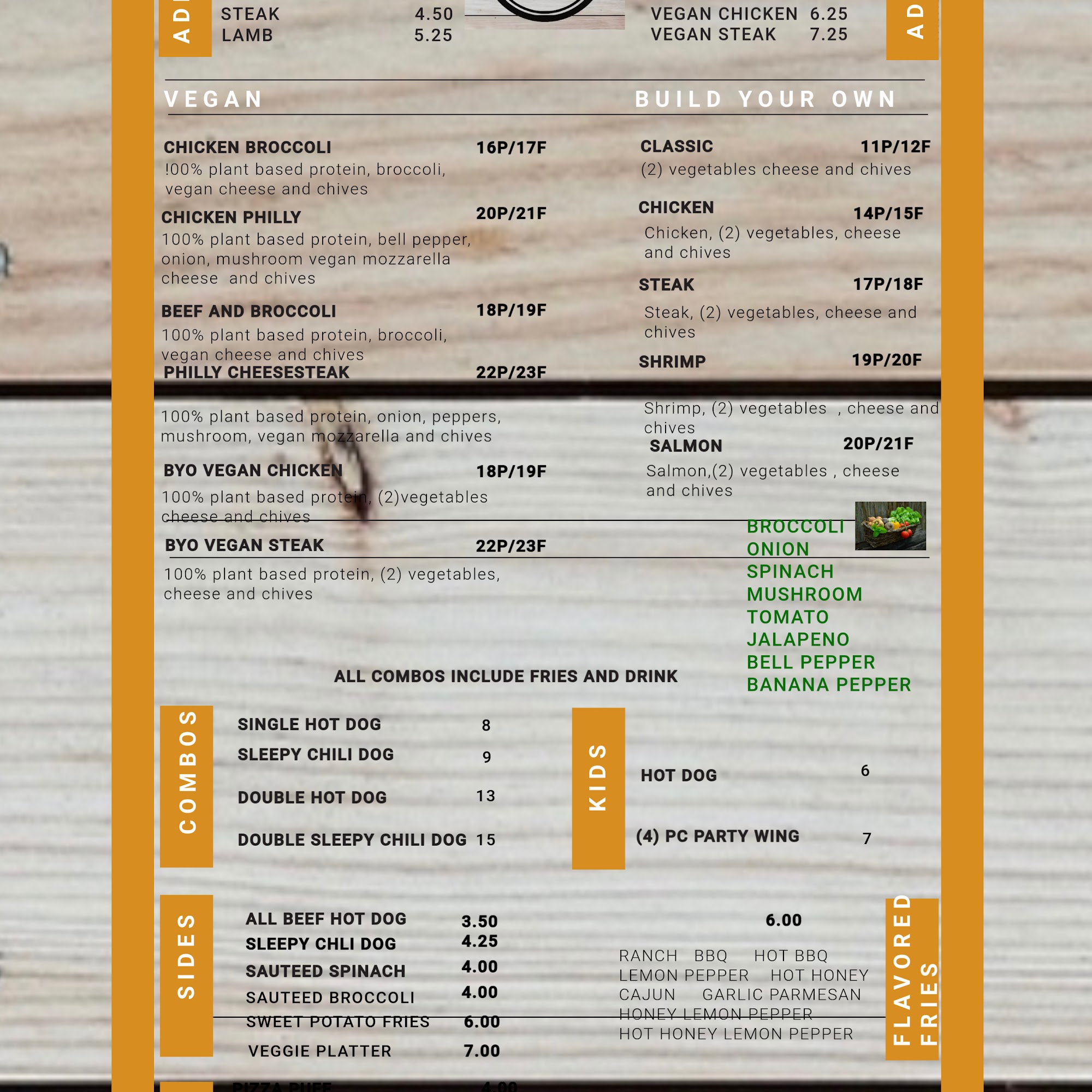The Sleepy Potato Menu
