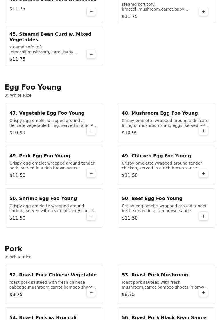 New China Menu