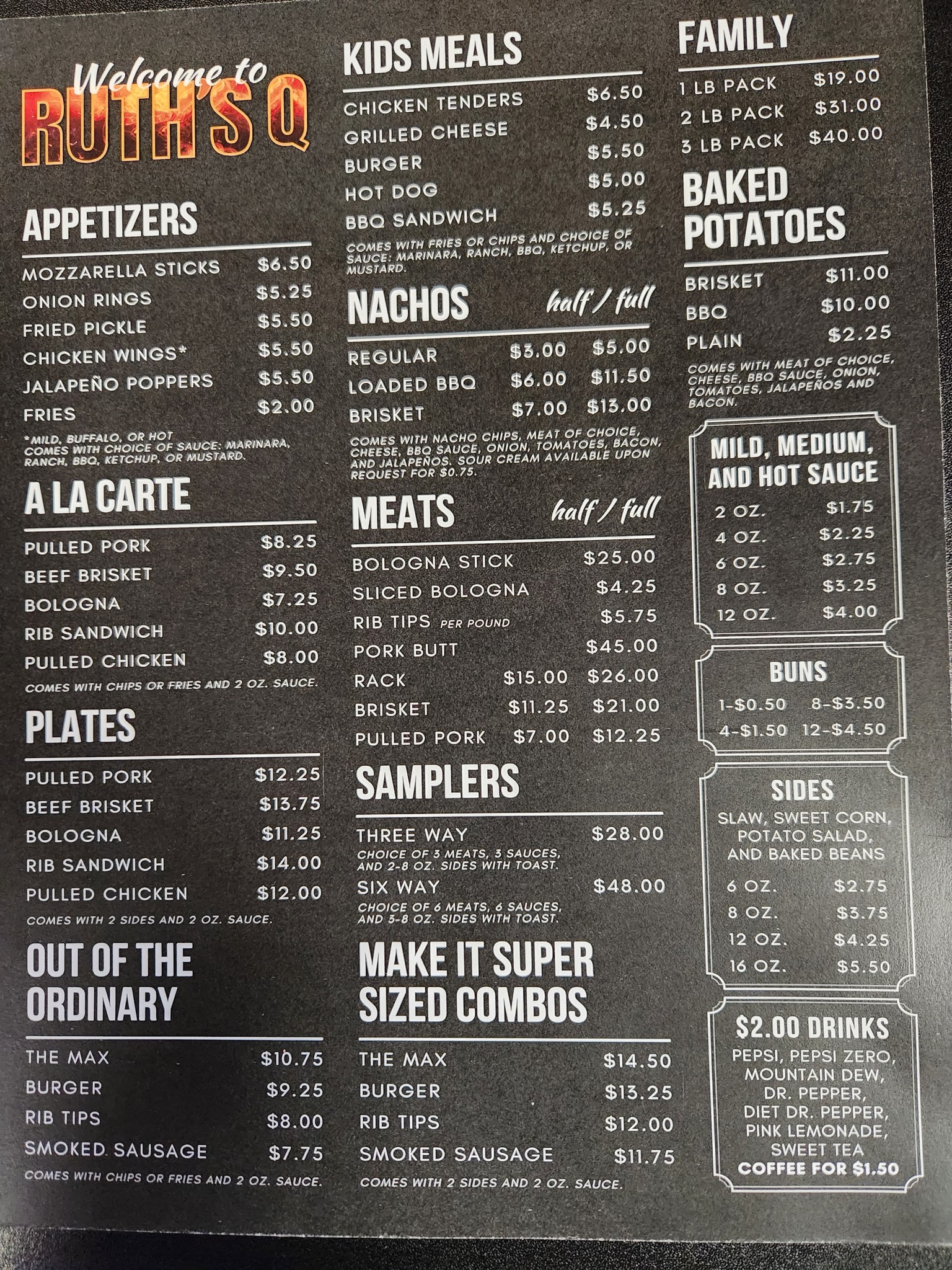 Ruth's Q Menu