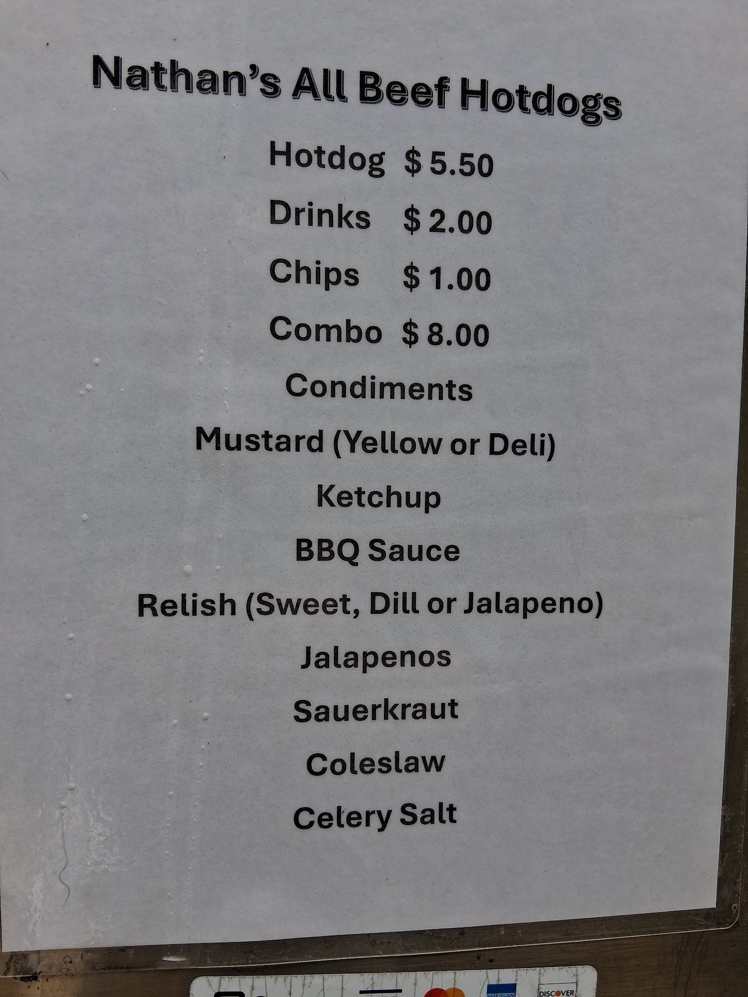 Hot Dog Man Menu
