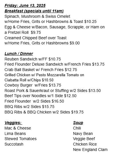 Mel family Restaurant Menu