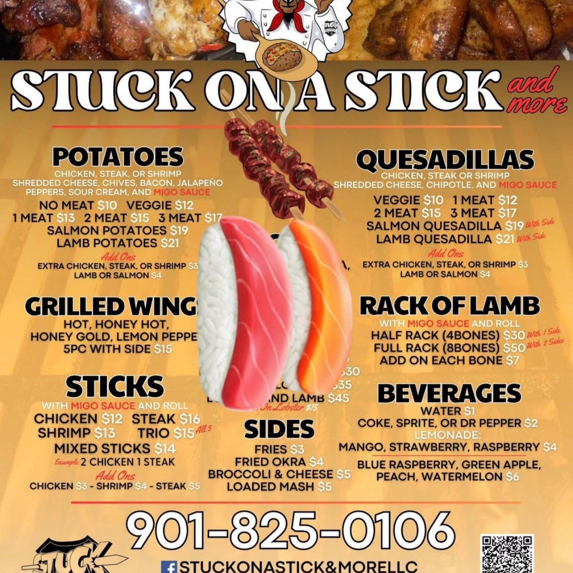 StuckOnAStick Co. Menu