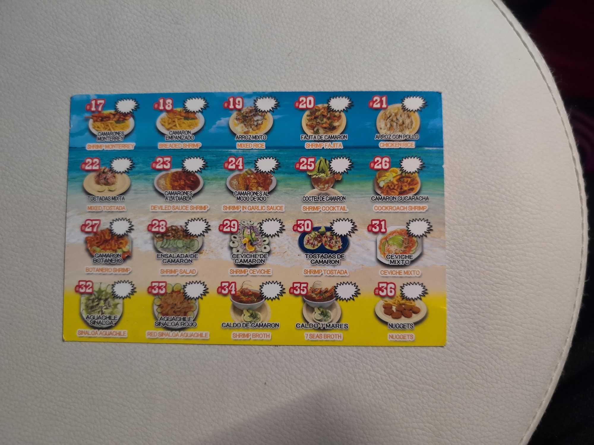 Tacos y Mariscos mexico express #1 Menu