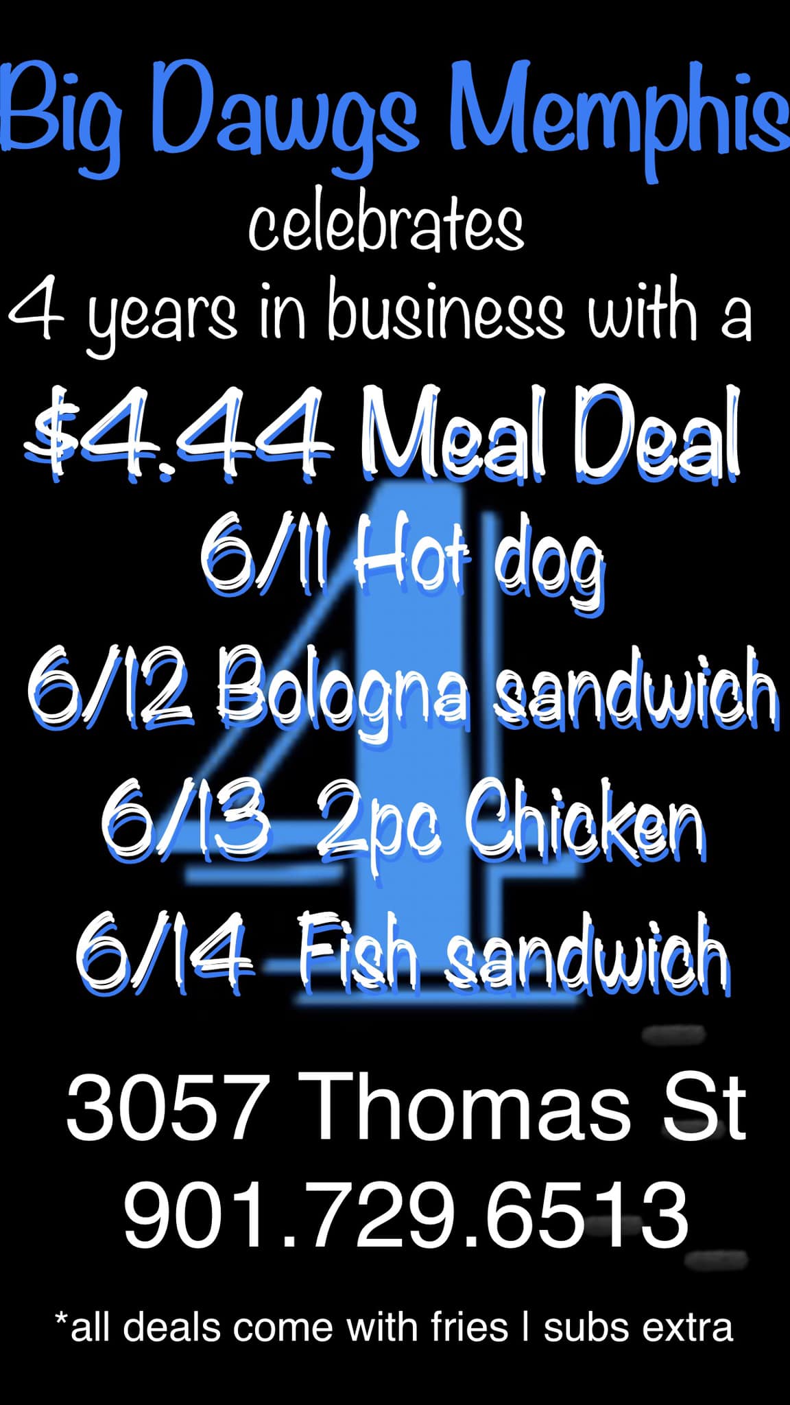 Big Dog Menu