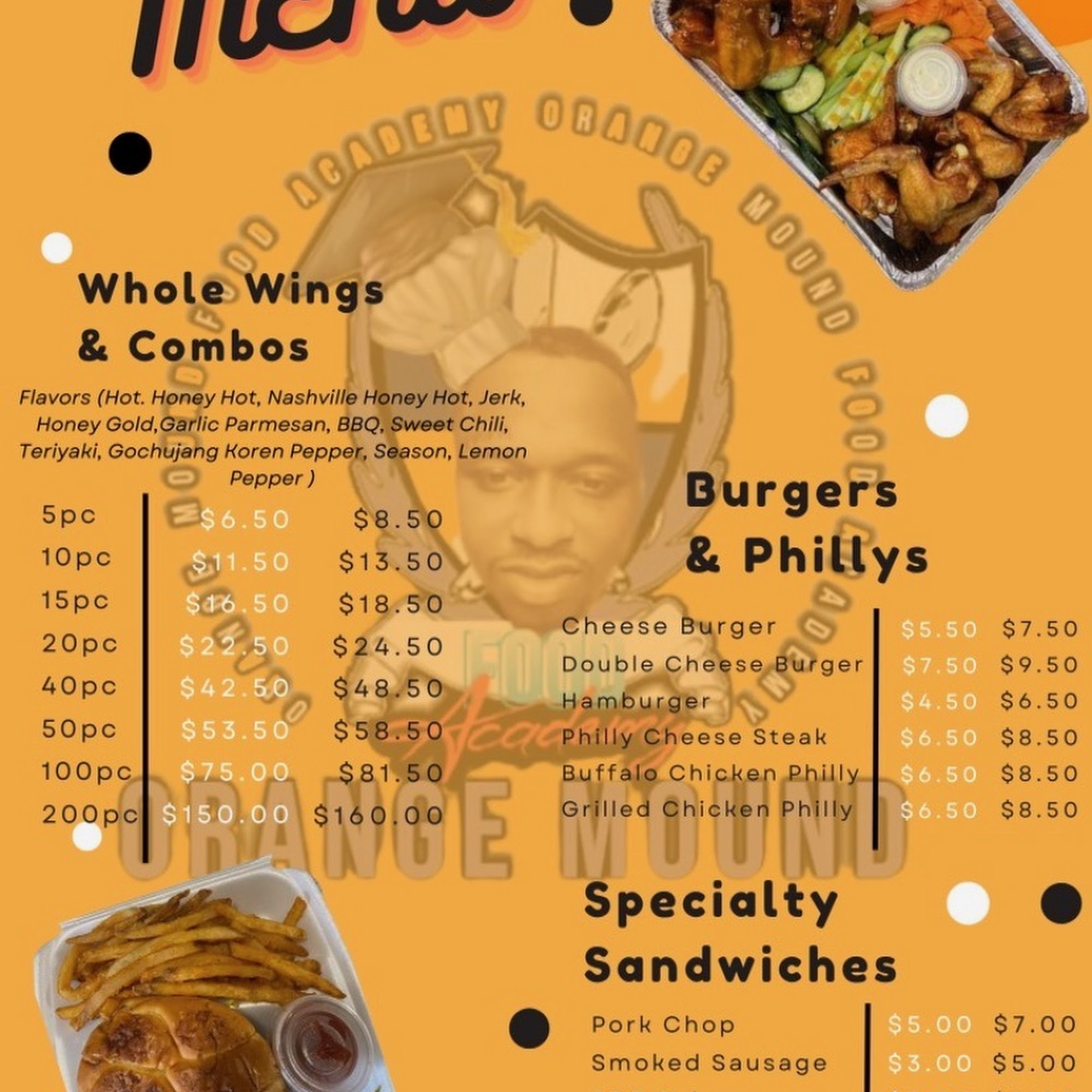 Orange Mound Food Academy Menu