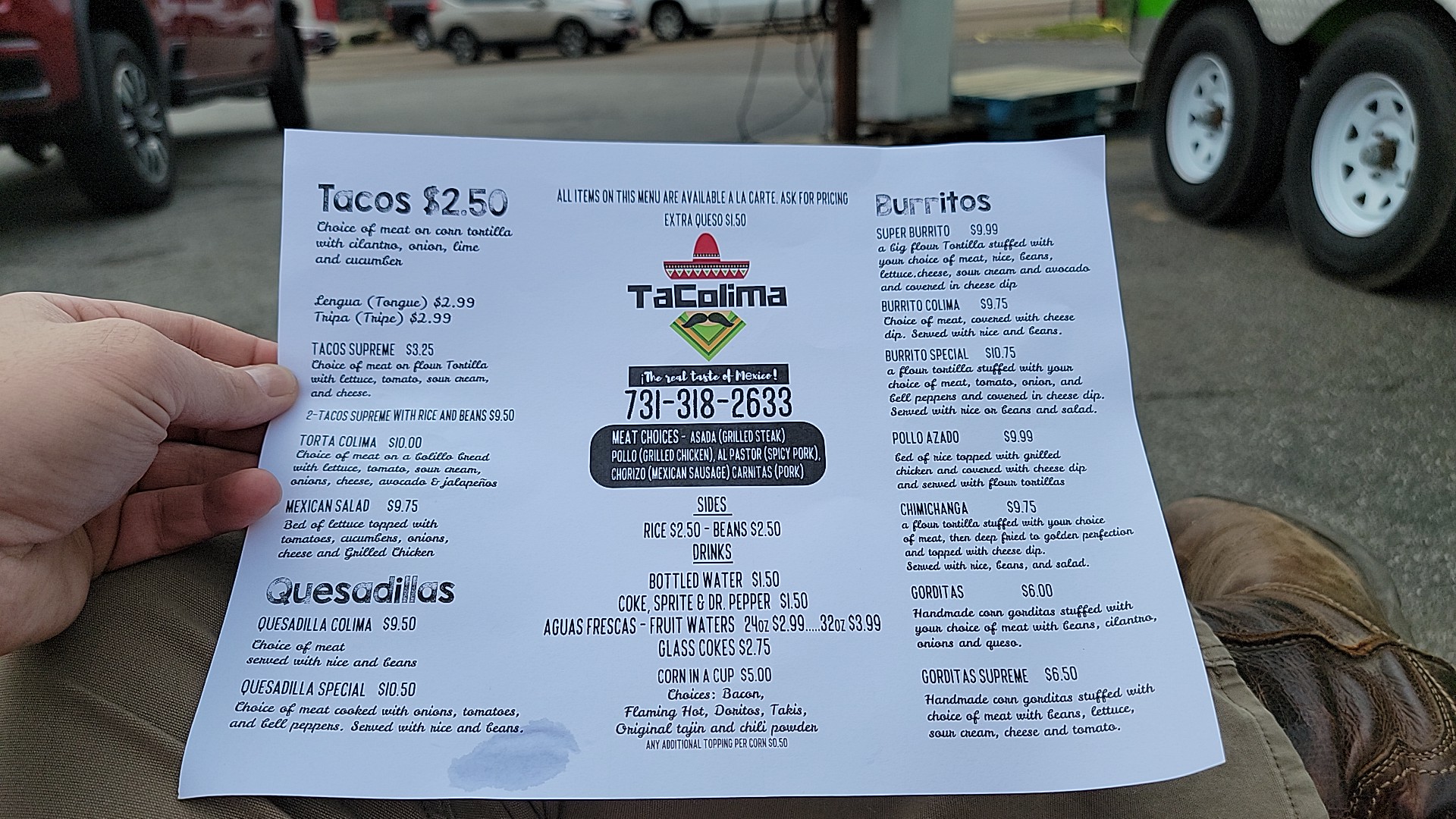TaColima Menu